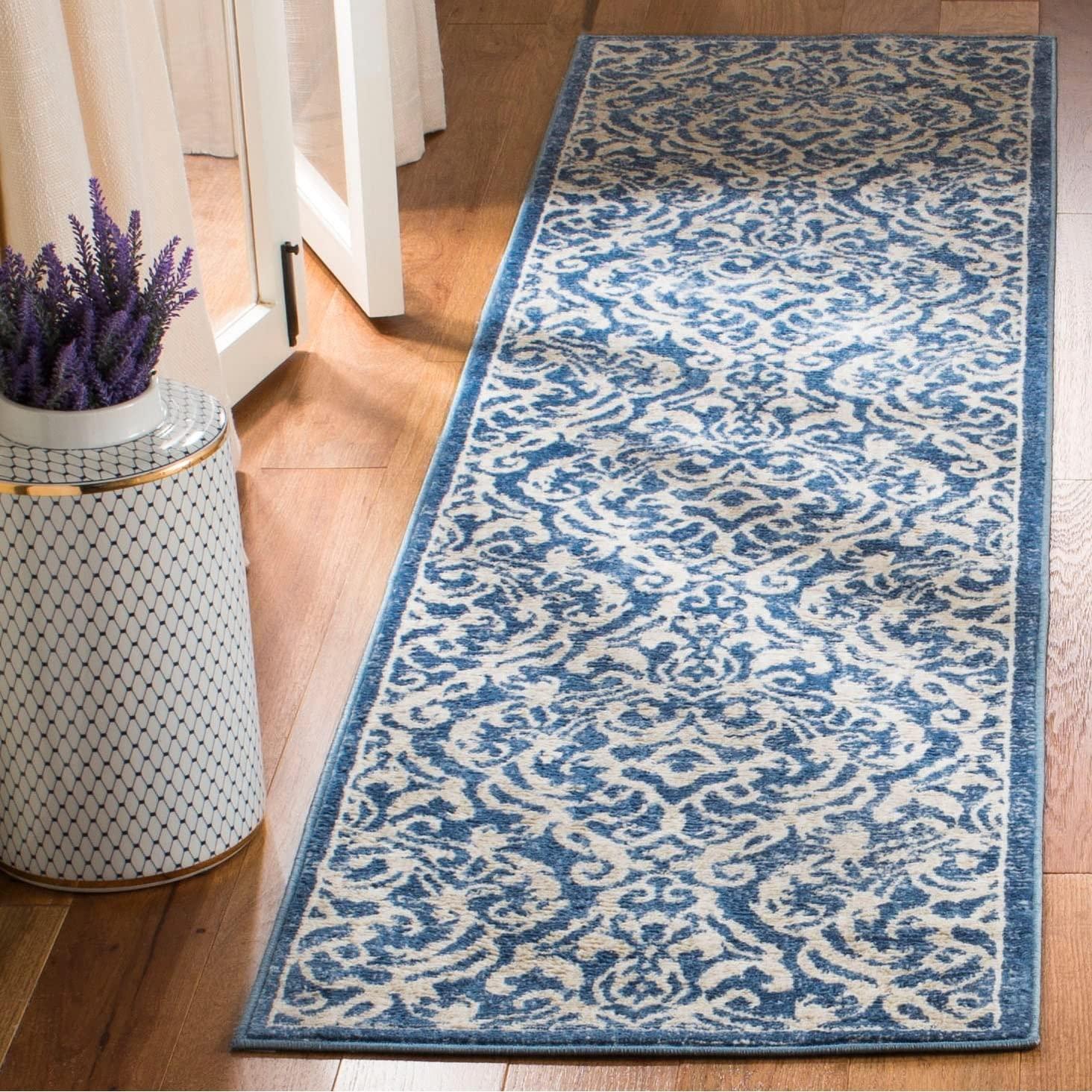 Brentwood BNT810 Power Loomed Indoor Accent Rug - Navy/Creme - 3'x5' - Safavieh