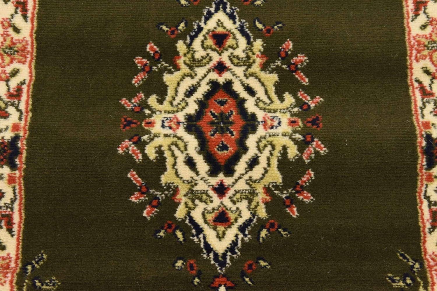 Unique Loom Washington Reza Rug Green/Cream 2' 2" x 8' 2" Runner Floral French Perfect For Bathroom Hallway Mud Room Laundry Room