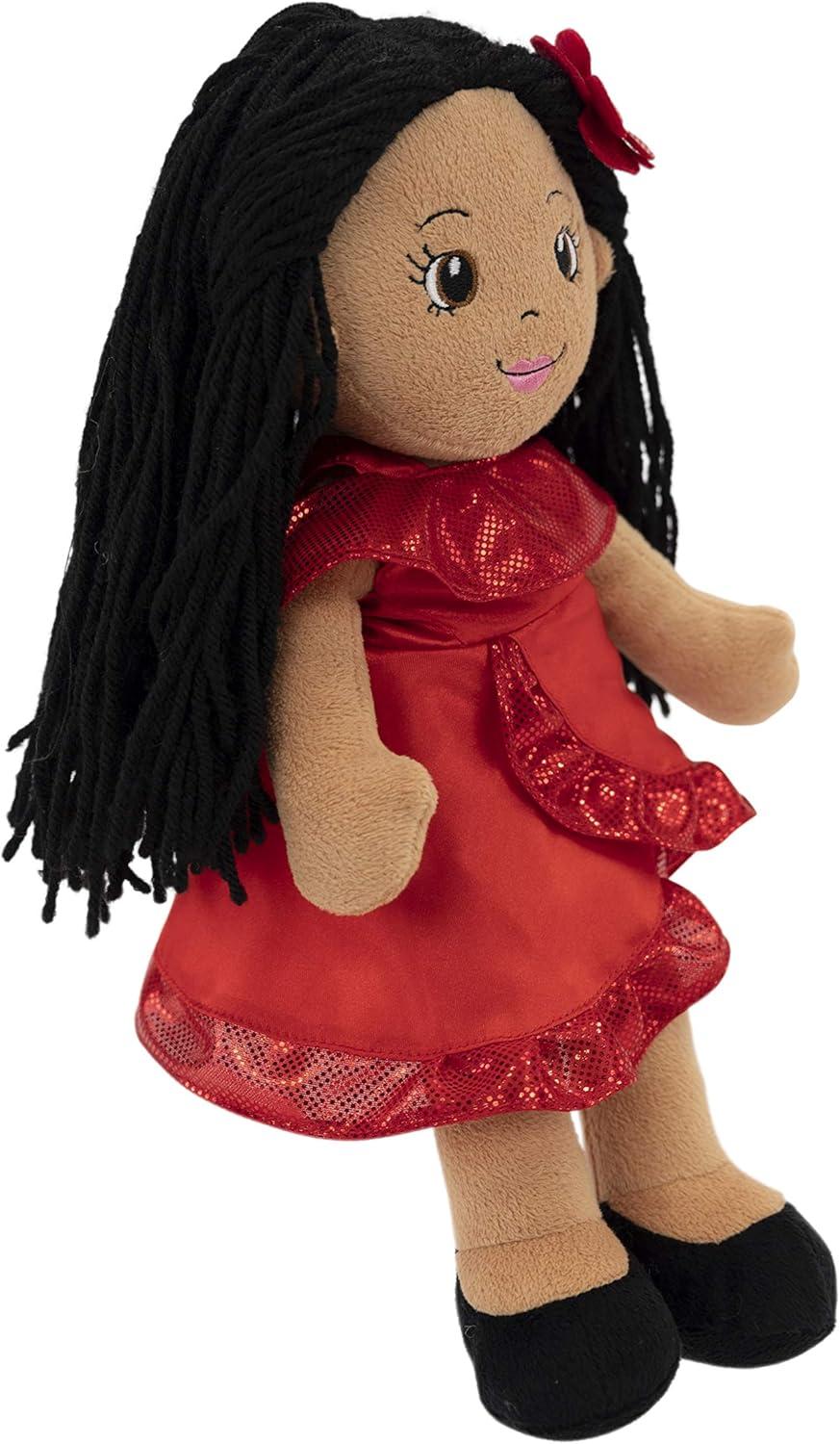 Julie the Salsa Dancer 14" Plush Rag Doll with Red Dress