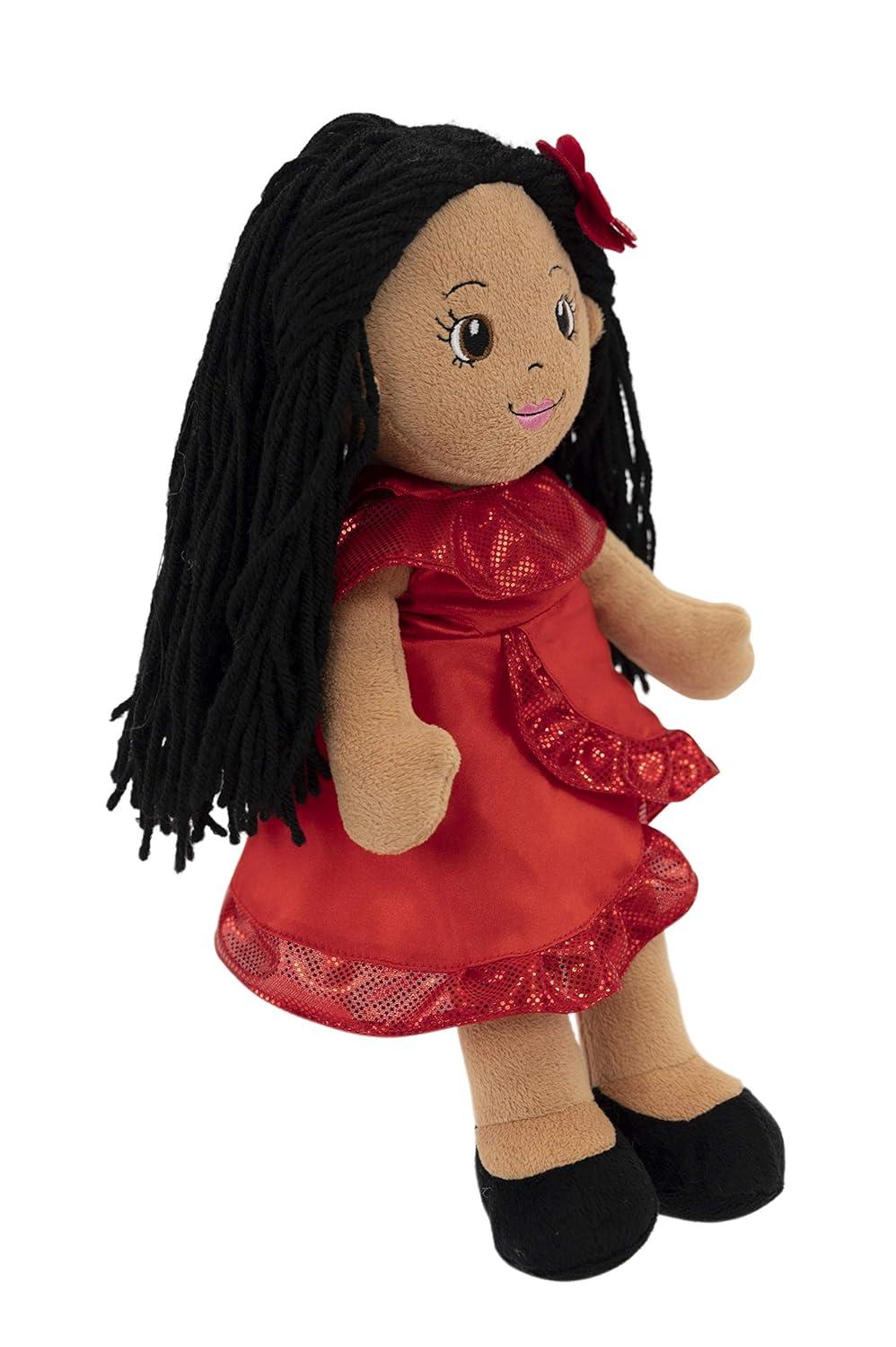 Julie the Salsa Dancer 14" Plush Rag Doll with Red Dress