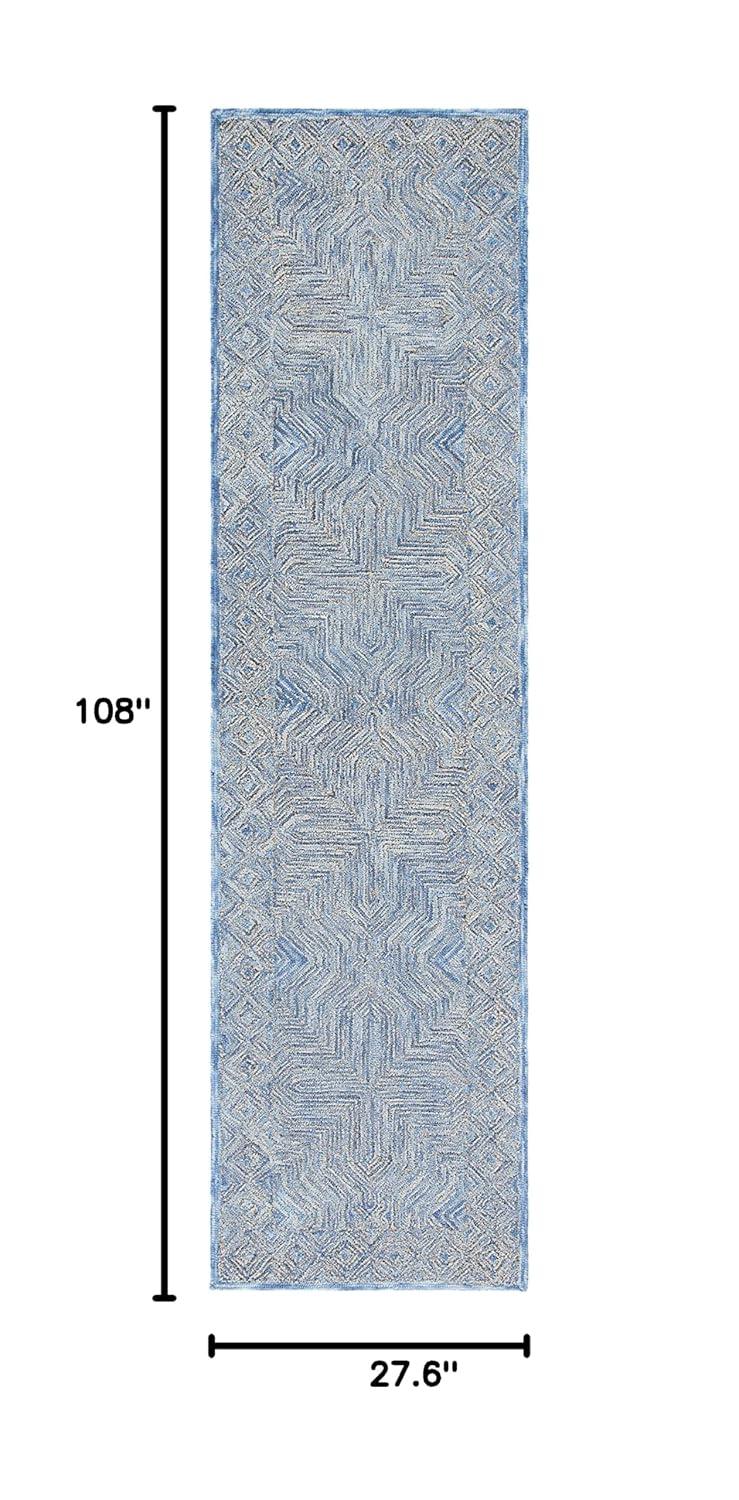 Micro-Loop MLP975 Hand Tufted Runner Rug - Blue - 2'3"x9' - Safavieh.