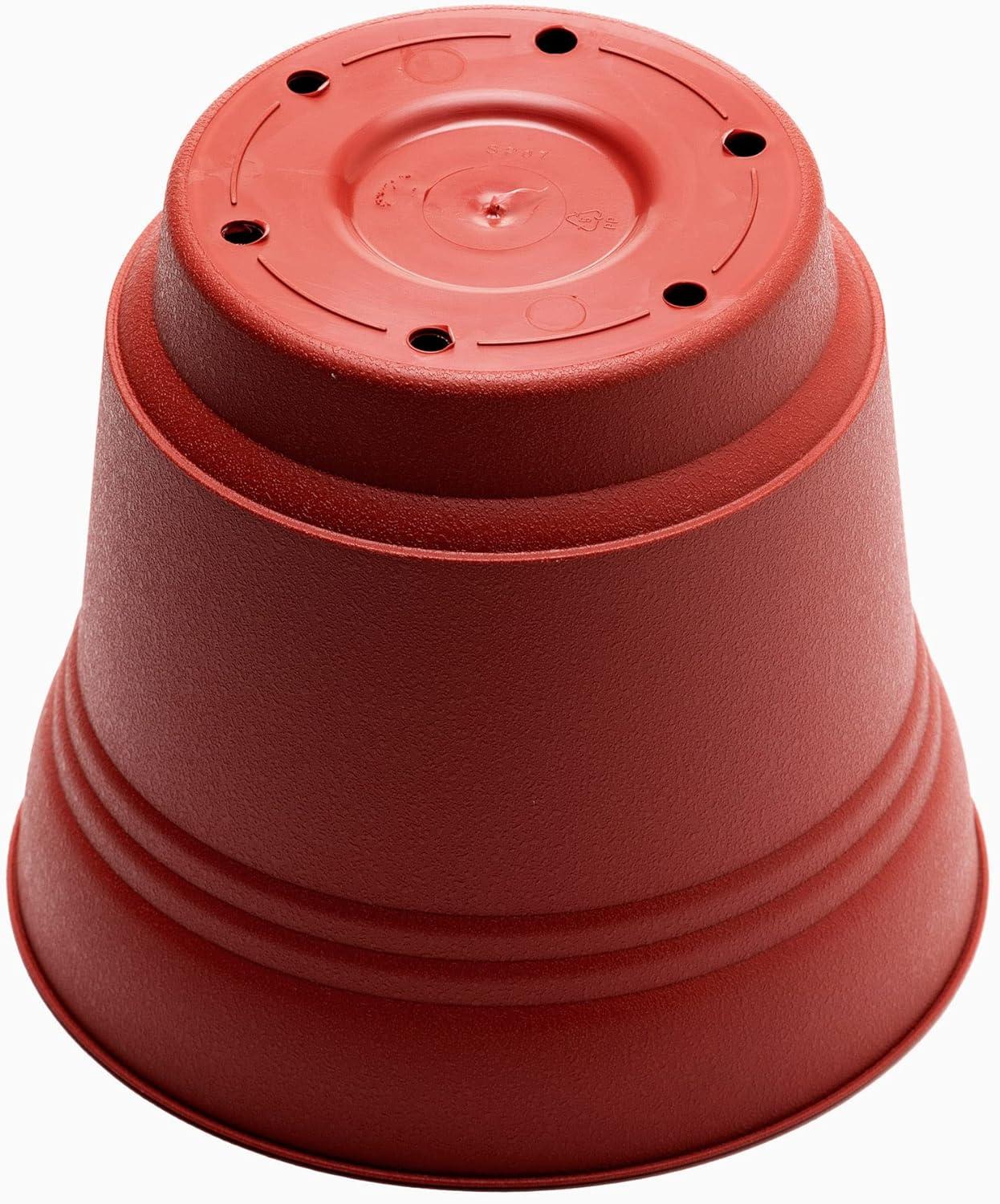 Saturn 10" Burnt Red Round Self-Draining Planter with Saucer