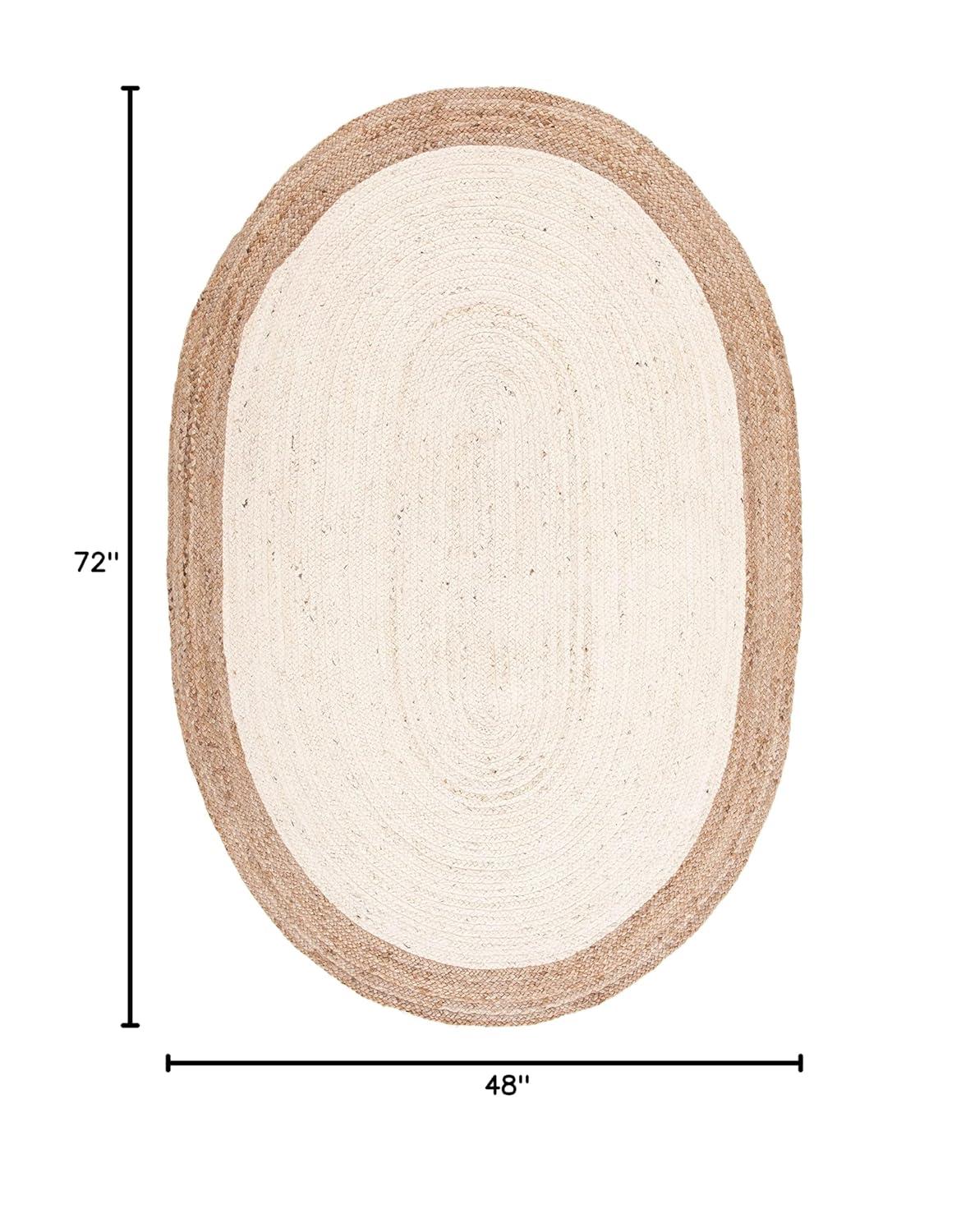 Natural Fiber NF801 Hand Woven Area Rug - Ivory/Natural - 4'x6' Oval - Safavieh.
