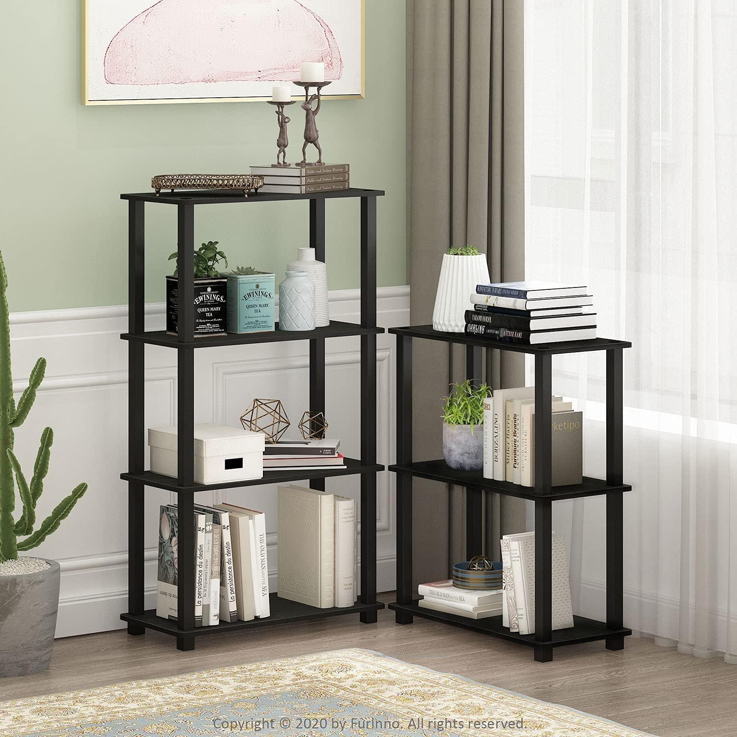 Americano Black 4-Tier Multipurpose Wooden Shelf Display