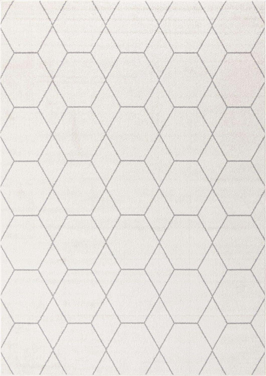 Unique Loom 8' 0 x 11' 0 Trellis Frieze Geometric Ivory Area Rug