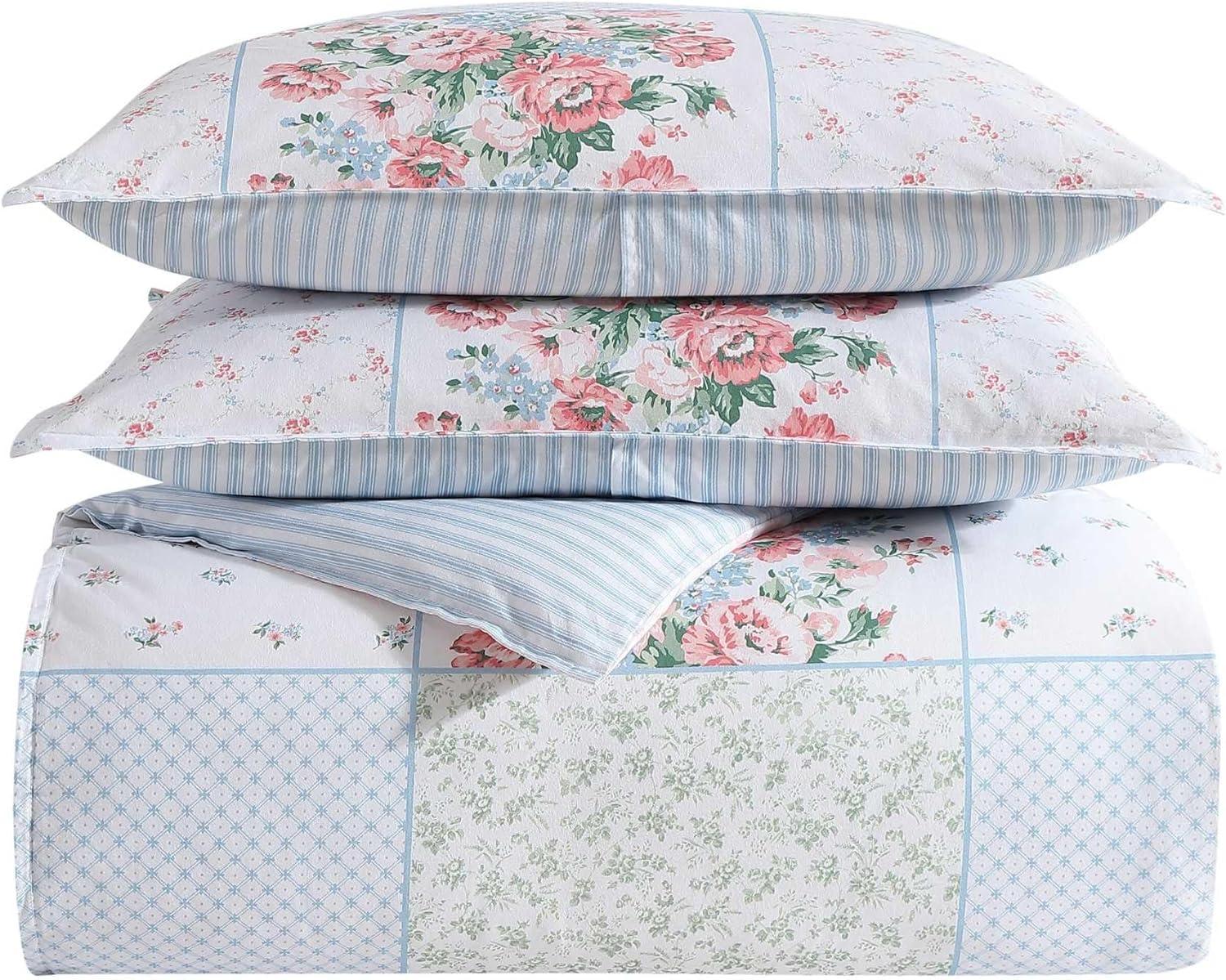 Laura Ashley Hope Patchwork Cotton Blue Bonus Duvet Cover Set