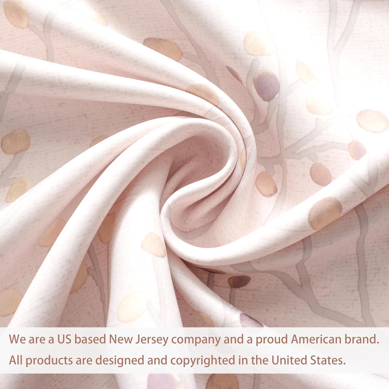 DriftAway Harper Floral Pattern Window Treatment Valance, Rod Pocket, 50"x18"+2" Header (Beige)