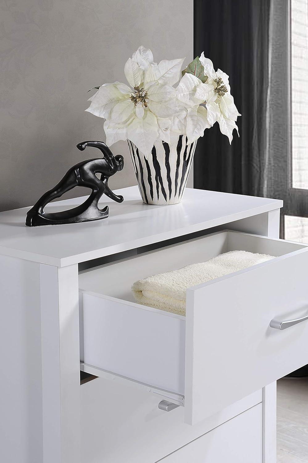 Hodedah 4-Drawer Chest in White