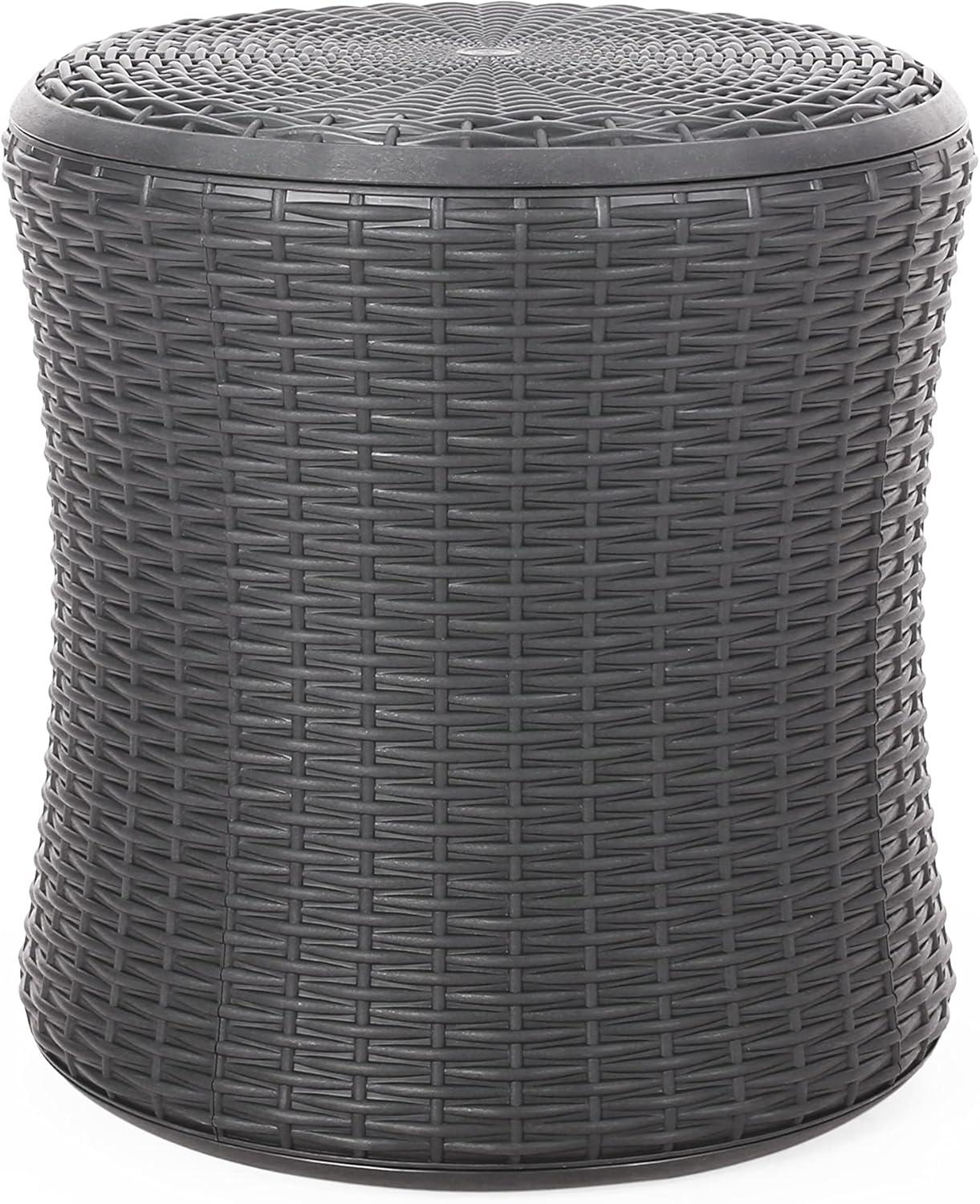 Olivo Patio Faux Wicker Patio Table - Dark Gray - Christopher Knight Home