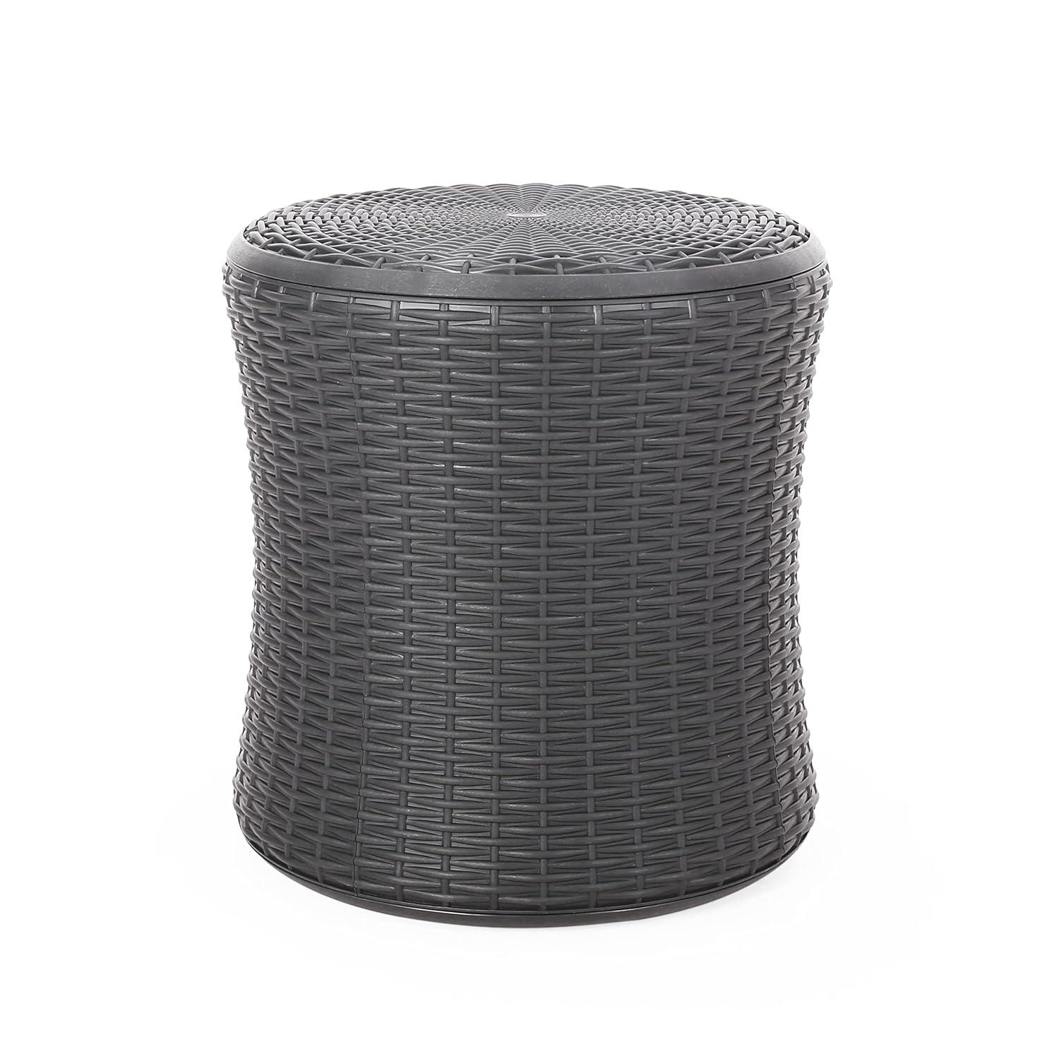 Olivo Patio Faux Wicker Patio Table - Dark Gray - Christopher Knight Home