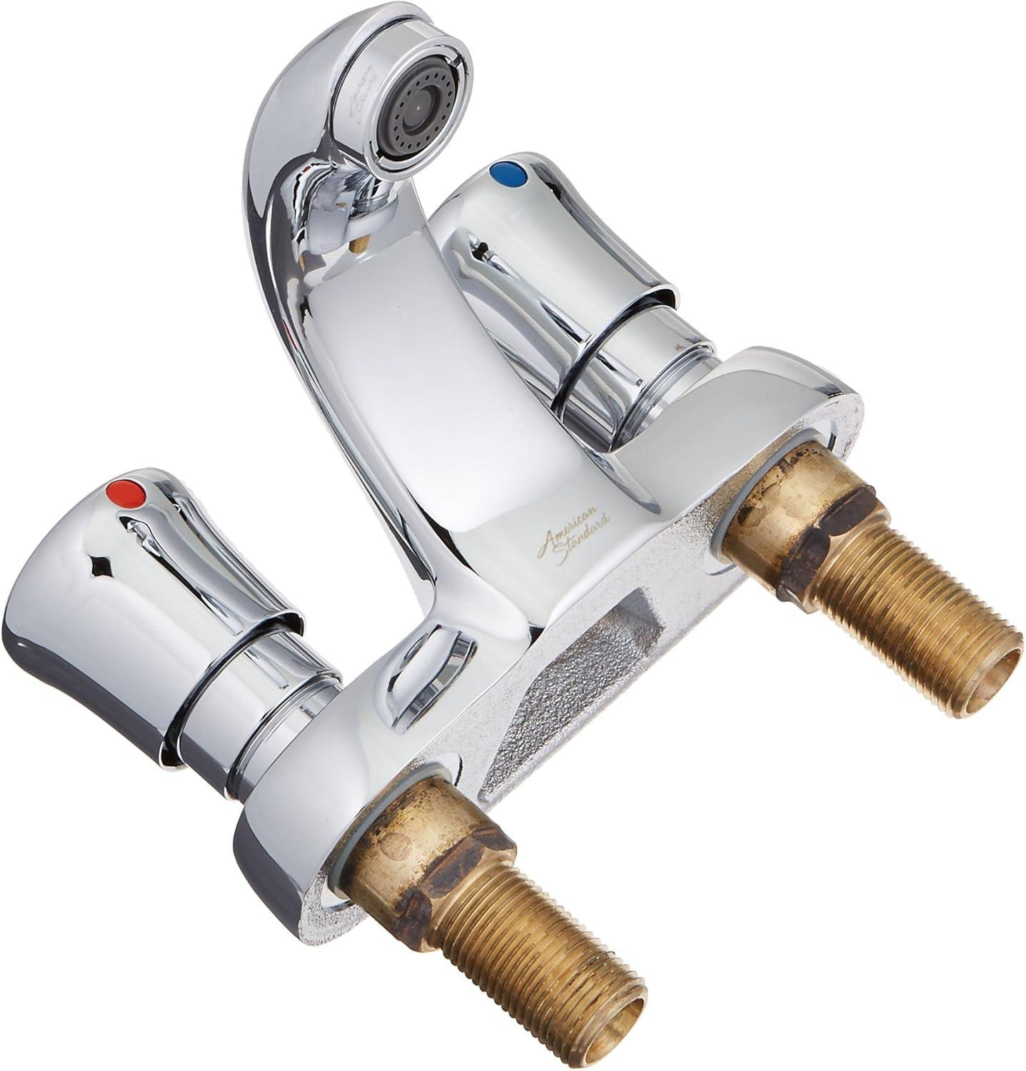 Polished Chrome 4-Inch Brass Metering Bathroom Faucet