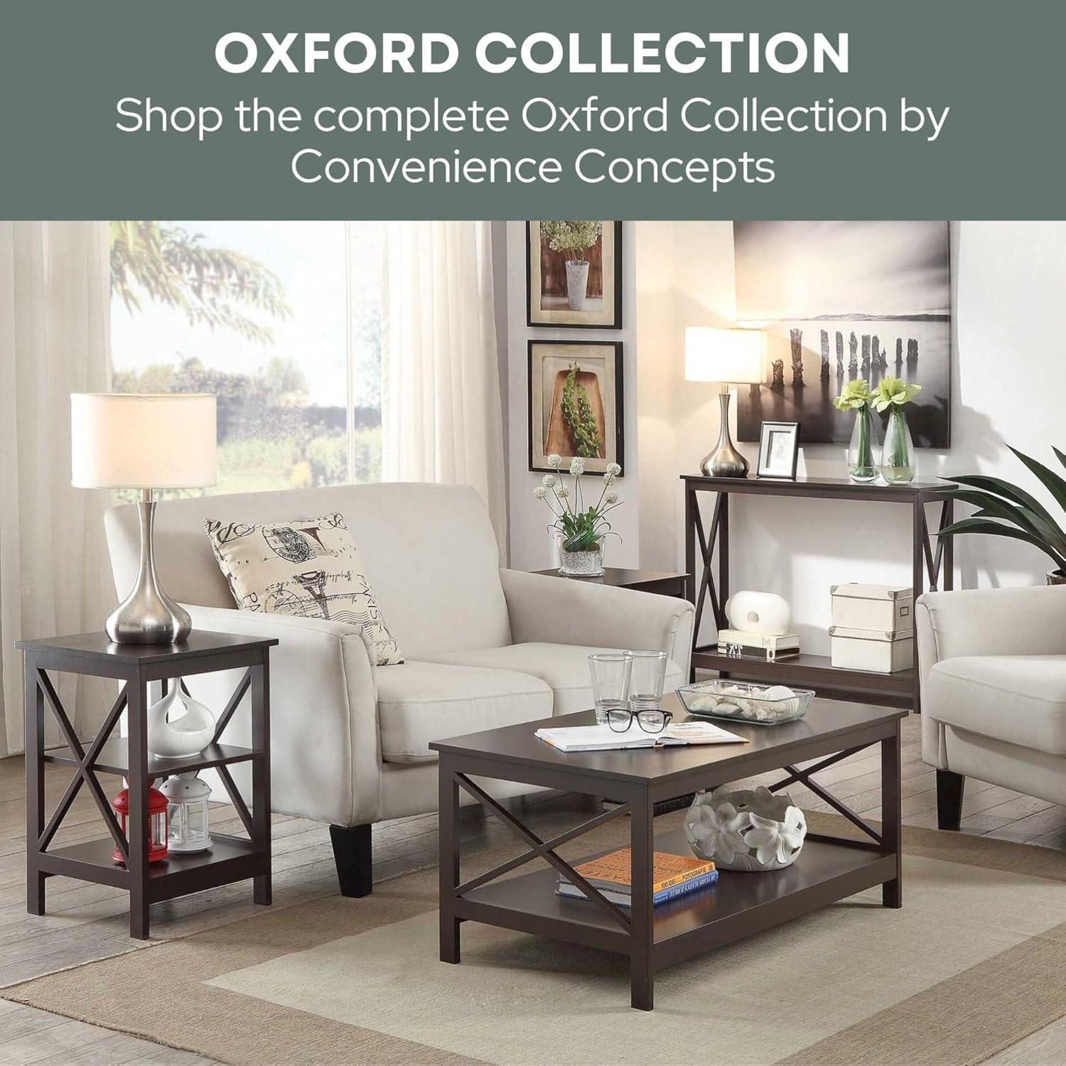 Convenience Concepts Oxford 1 Drawer Console Table with Shelves, White