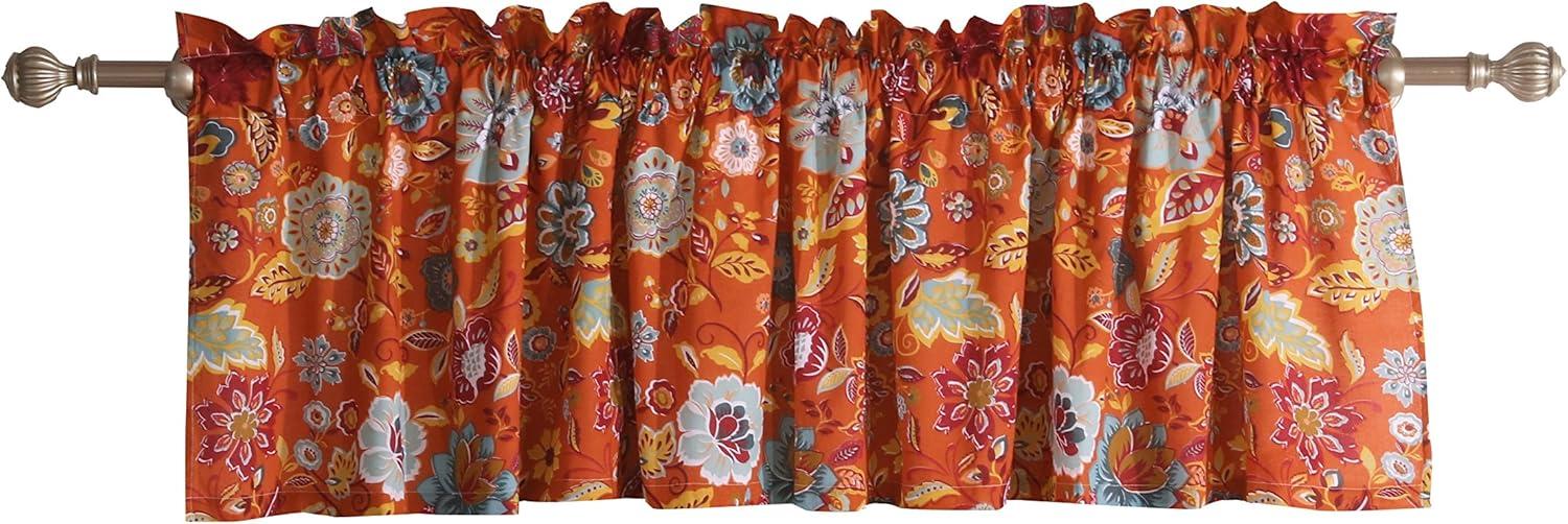 Astoria Floral Tailored 84'' W Window Valance