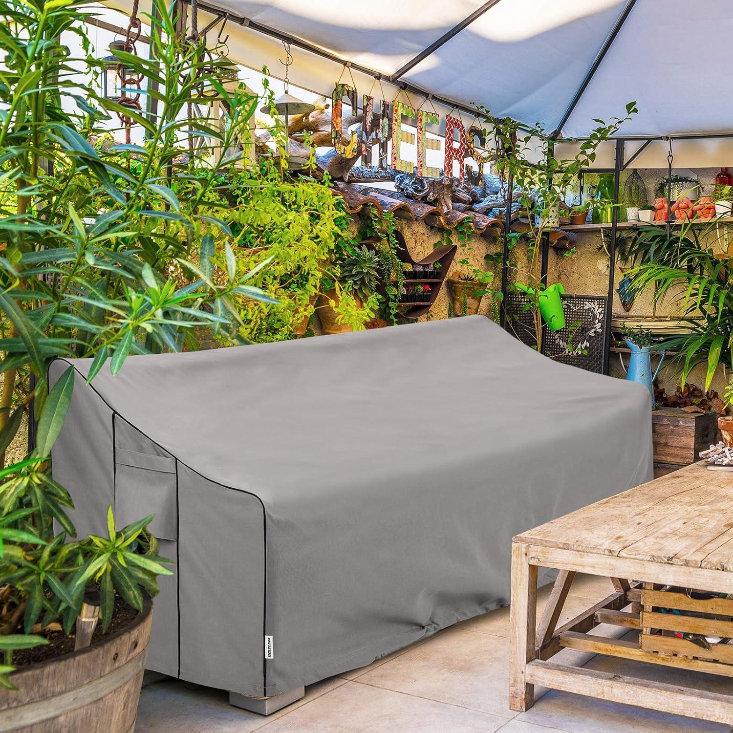Outdoor Patio Furniture Covers Waterproof ,Durable 3-Seater Sofa Cover Fits up to 79W x 38D x 35H inches