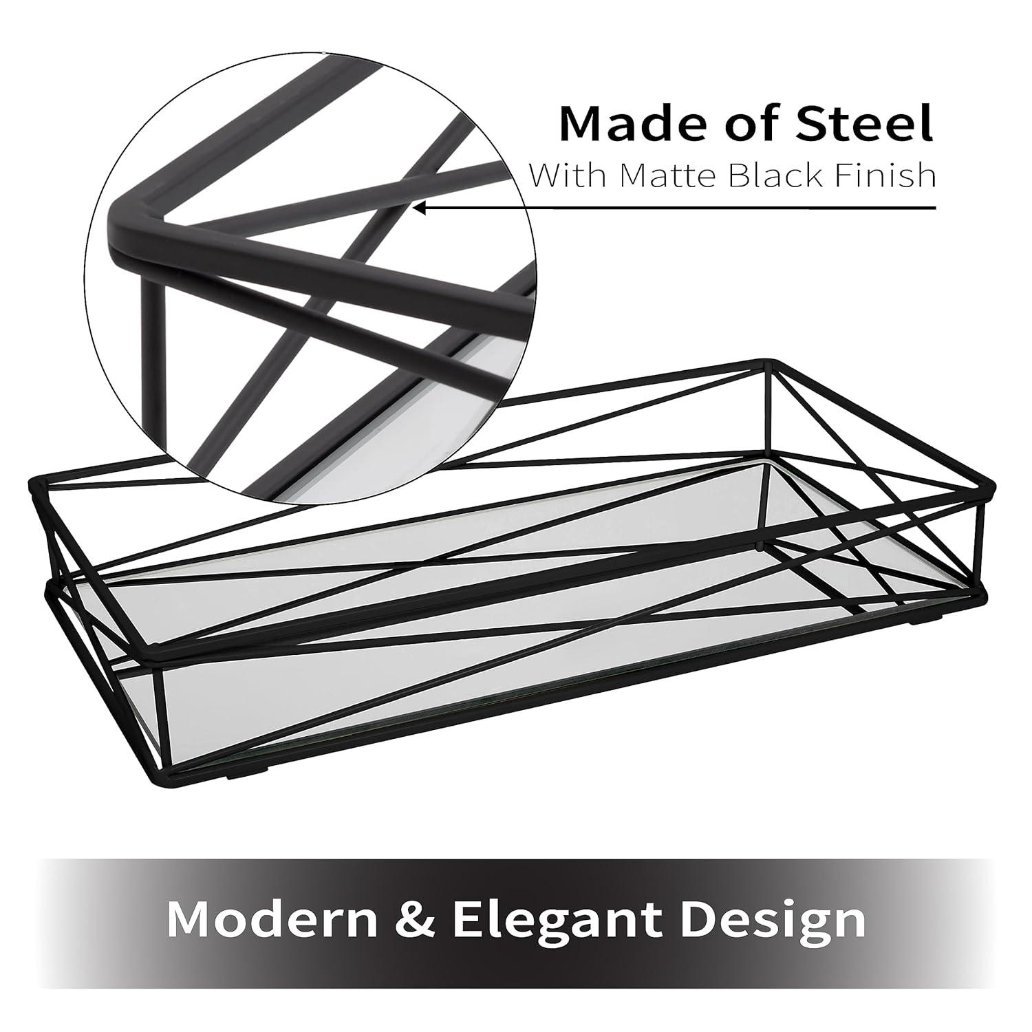 7"x14" Over the Tank Vanity Tray Black - Home Details