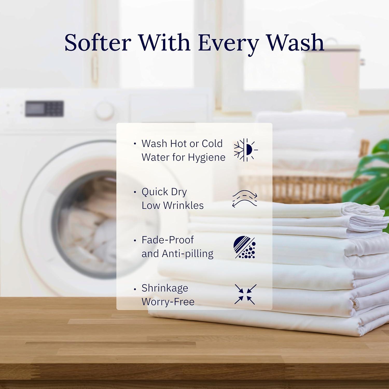 400 Thread Count Pillowcases, 100% Cotton Sateen, Soft & Cooling by California Design Den - Ivory, Standard/Queen Pillowcases