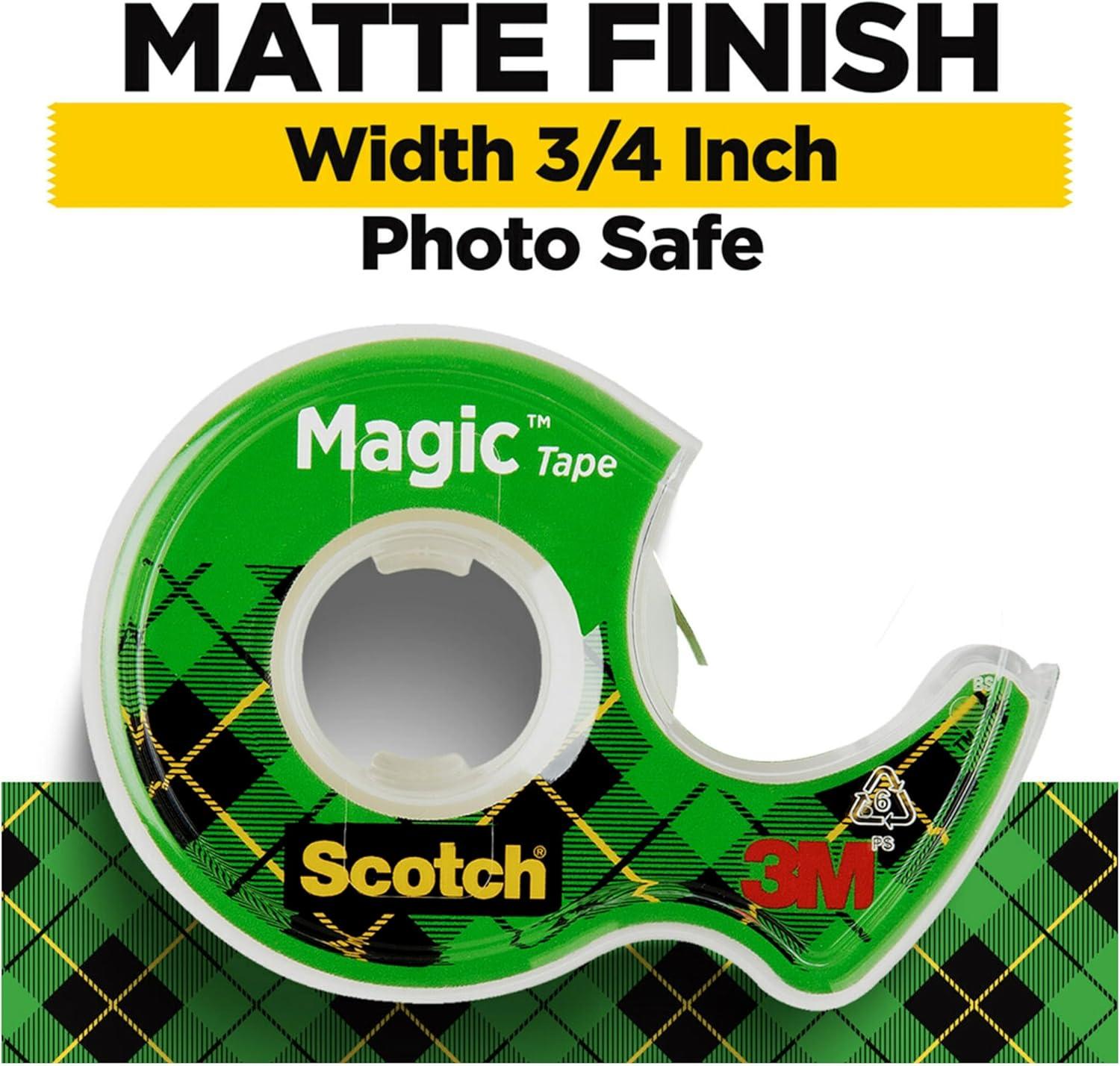 Scotch Magic Tape, 3/4 in. x 300 in., 4 Dispensers/Pack