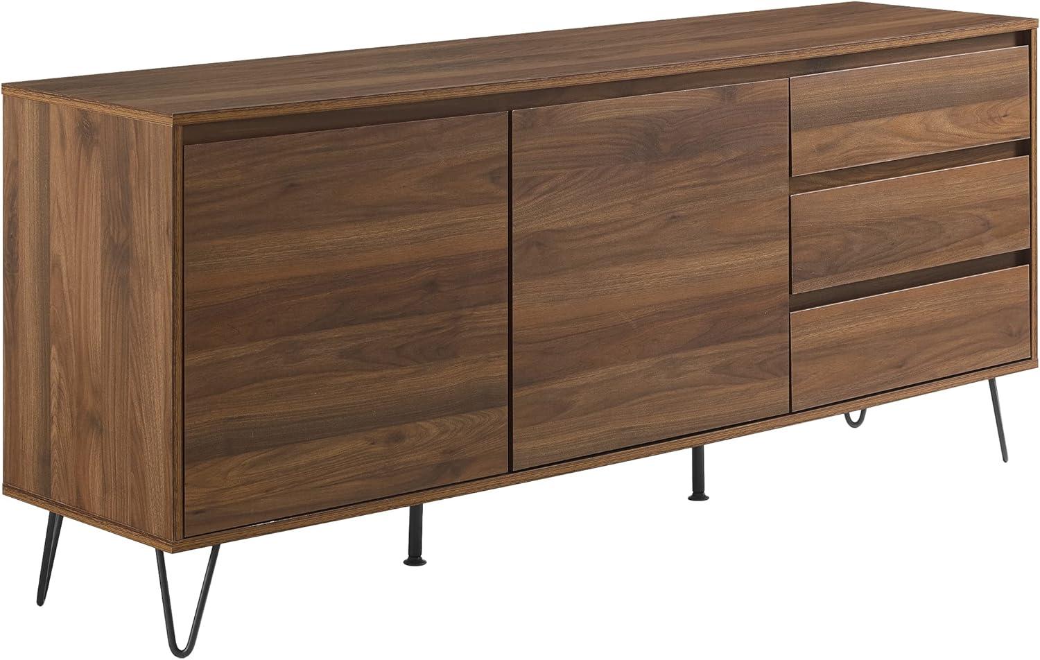 Teagan Brown Oak Mid Century Record Storage Sideboard Cabinet