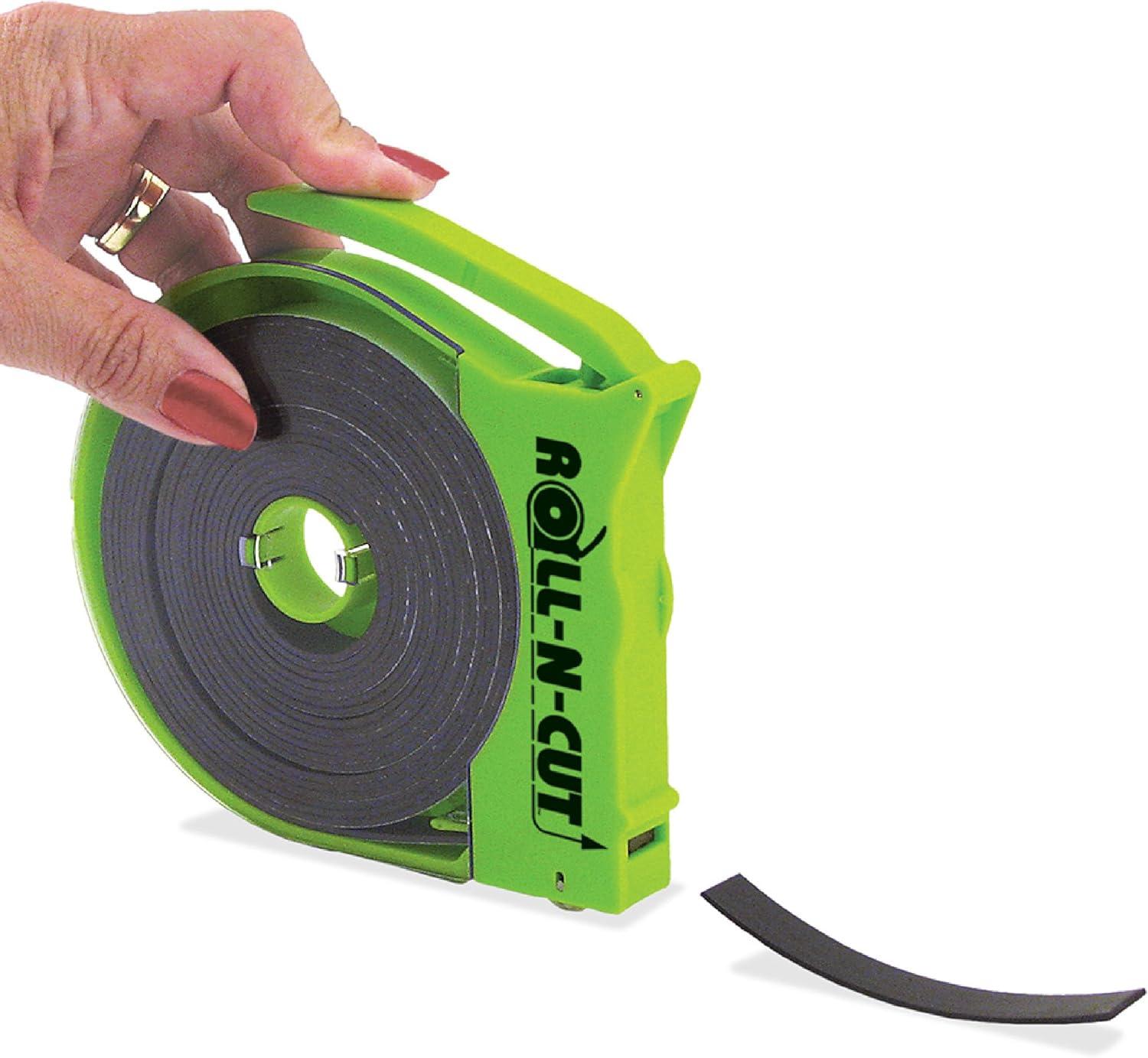 Green Roll-N-Cut Magnetic Tape Dispenser with 15 ft Tape