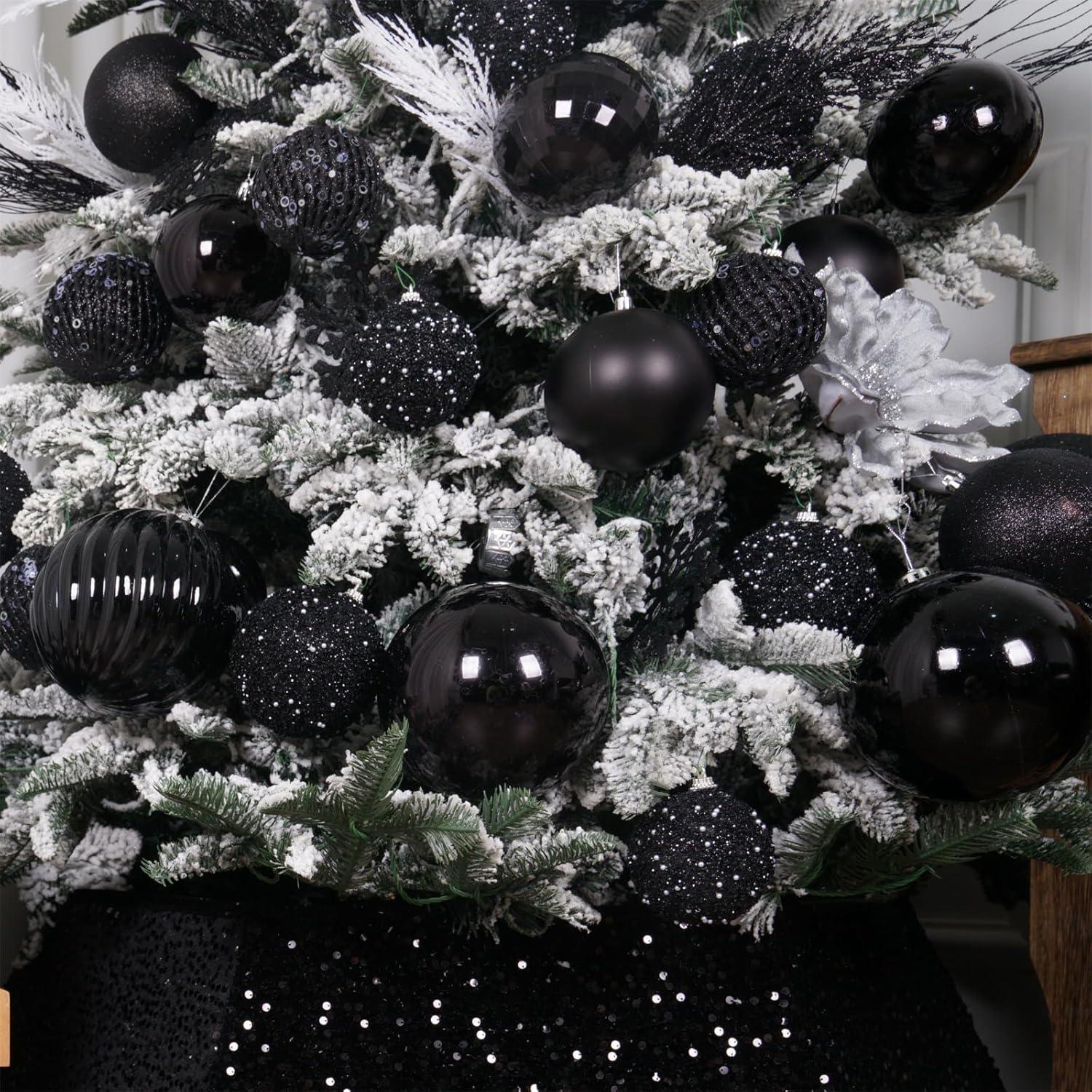 XmasExp 4in Large Christmas Ornaments Christmas Ball Ornaments Giant Tree Decoration Shatterproof Decorative Hanging Balls for Holiday Party Decor (Silver,4pcs)