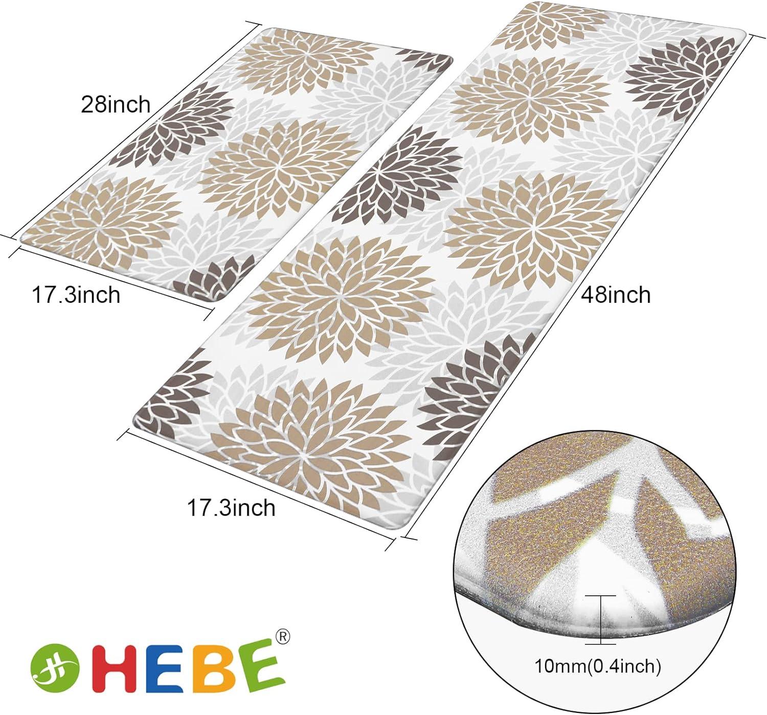 Red Barrel Studio® Kitchen Mats Set Of 2 Cushioned Anti Fatigue Kitchen Rugs Non Slip Waterproof Kitchen Runner Memory Foam Kitchen Floor Mat Comfort Standing Mat For Sink,Office,Laundry