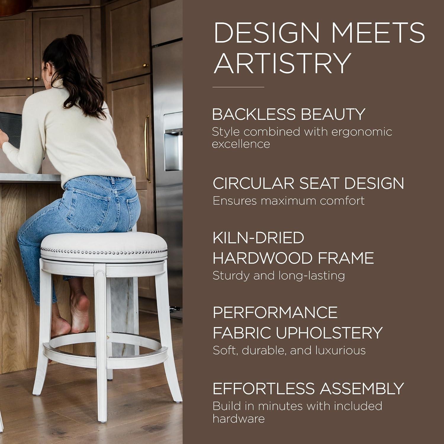 Maven Lane Maven Lane Alexander Stool with Fabric Upholstery