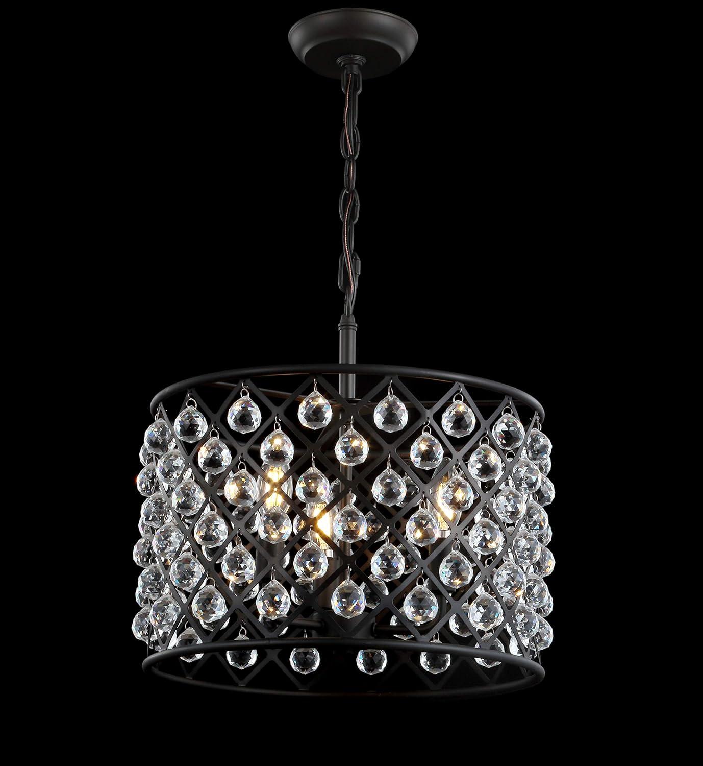 Gabrielle 16" Crystal/Metal LED Pendant, Oil-Rubbed Bronze