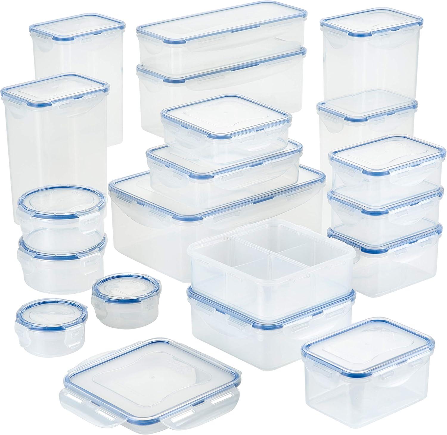 Clear BPA-Free Plastic 38-Piece Food Storage Container Set