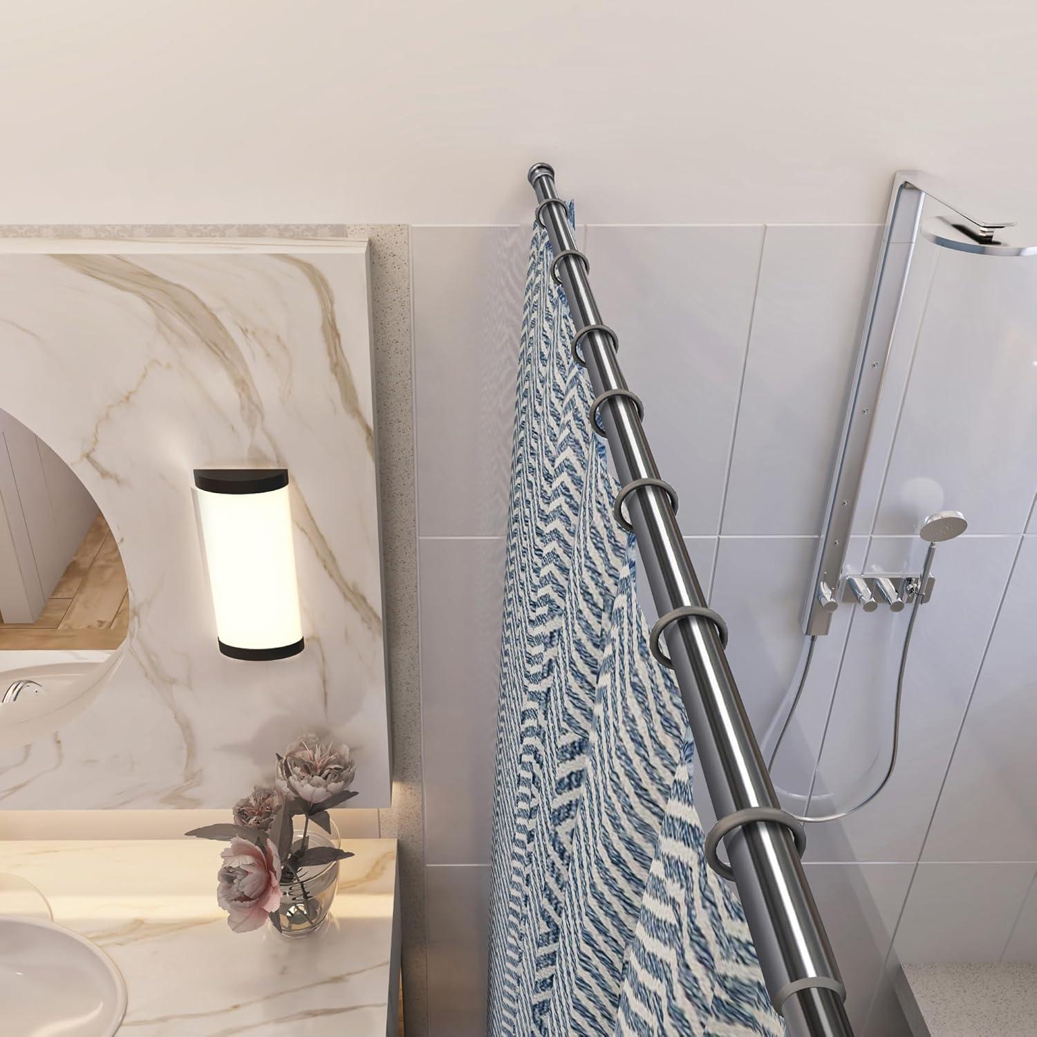 Design House Classic Adjustable Straight Tension Shower Curtain Rod for Bathroom