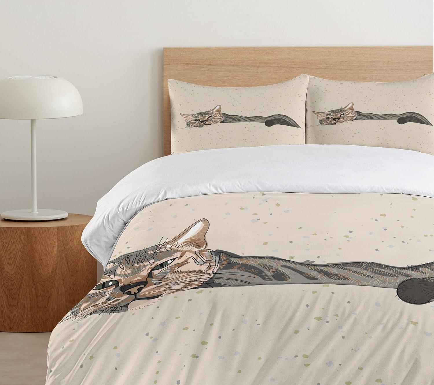 Ambesonne Cat Modern & Contemporary Duvet Cover Set