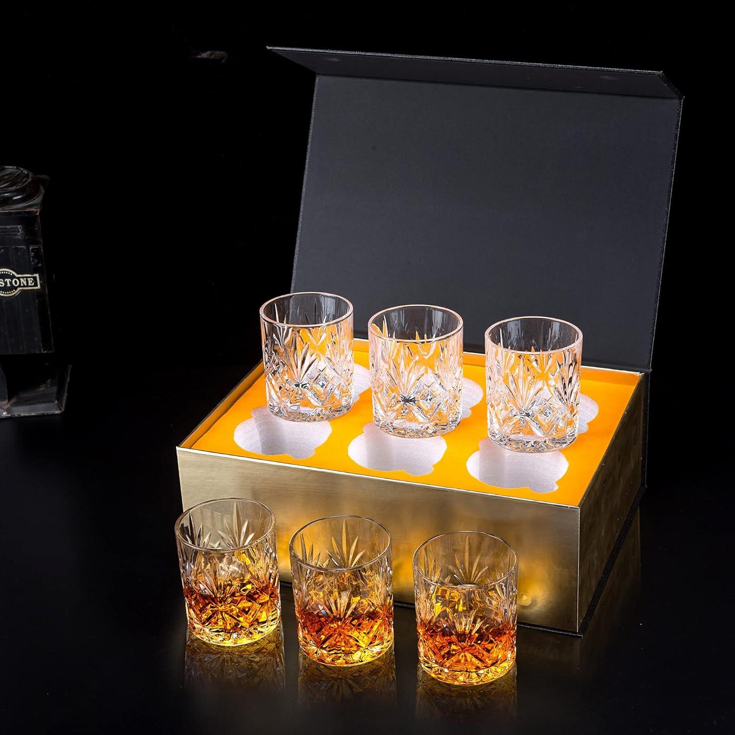 KANARS Whiskey Glasses Set of 4, 10 oz Rocks Glassware for Scotch Bourbon Liquor, Whisky Tumbler
