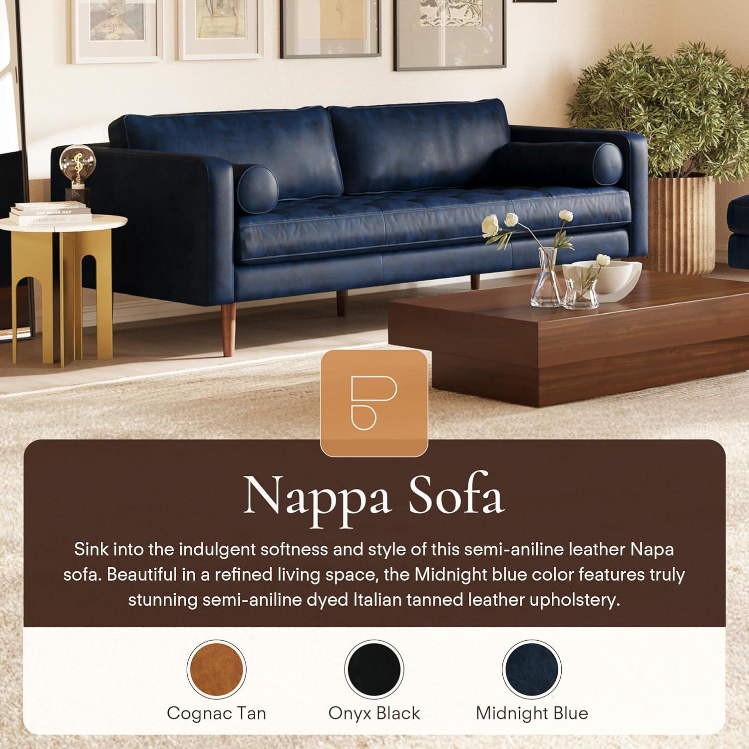 Athan Full-Grain Italian Genuine Leather Bench