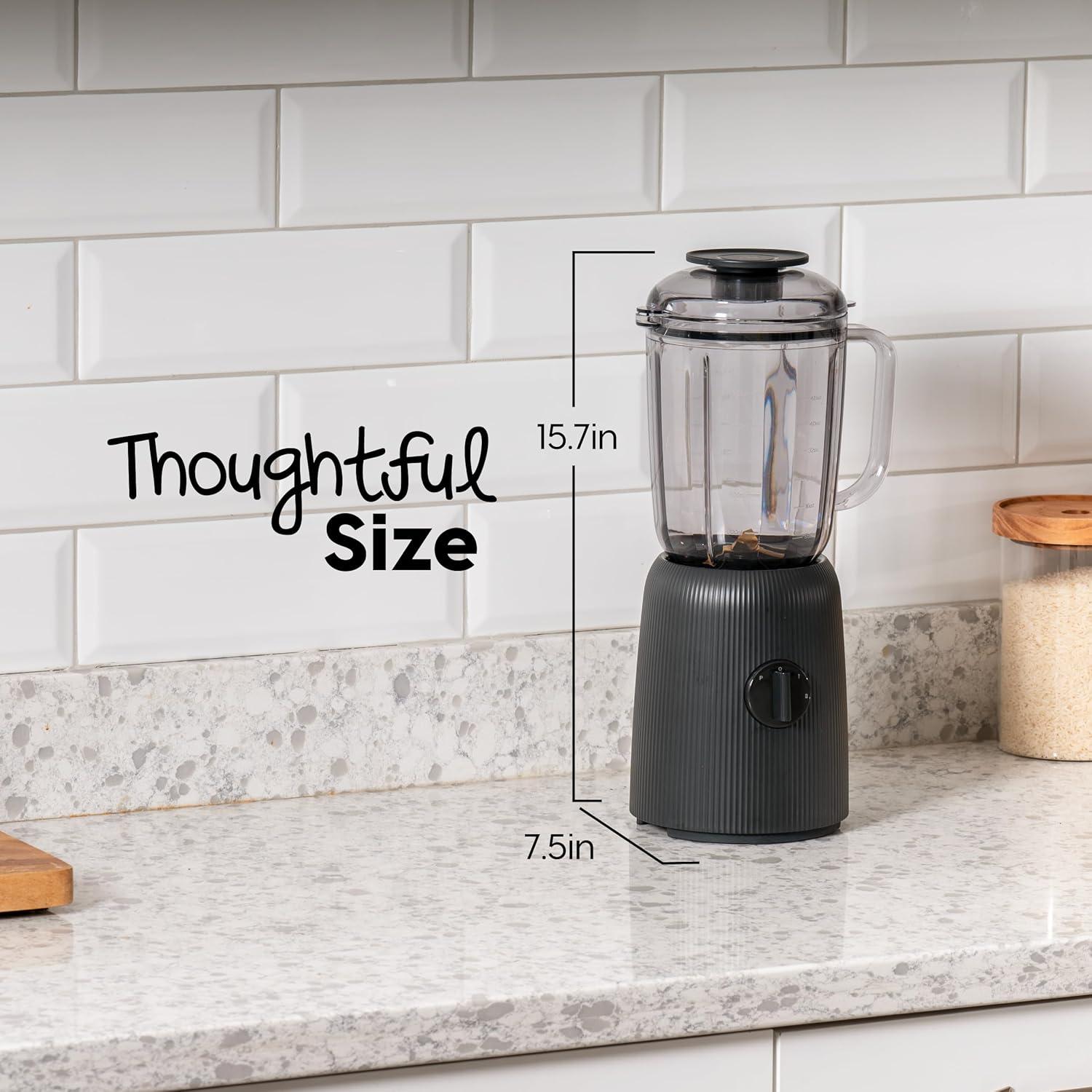 IRIS USA 3-Speed High-Power Professional-grade Countertop & Kitchen Blender - 50 oz Tritan Jar, Titanium-Coated Stainless Steel -Blades