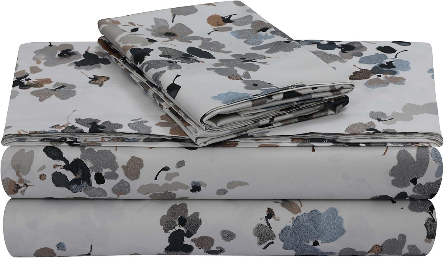 Tribeca Living Printed 300 Thread Count Sheets 100% Cotton Floral Sheet Set