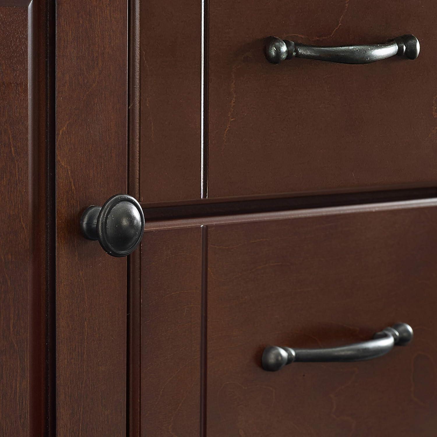 Crosley Eleanor Natural Wood Top Kitchen Island in Mahogany