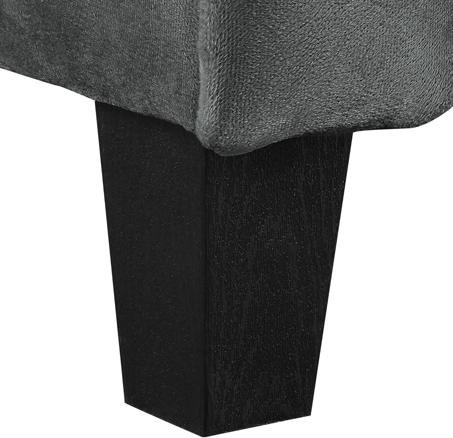 Lifestyle Solutions Taryn Traditional Sofa with Rolled Arms, Dark Gray Fabric