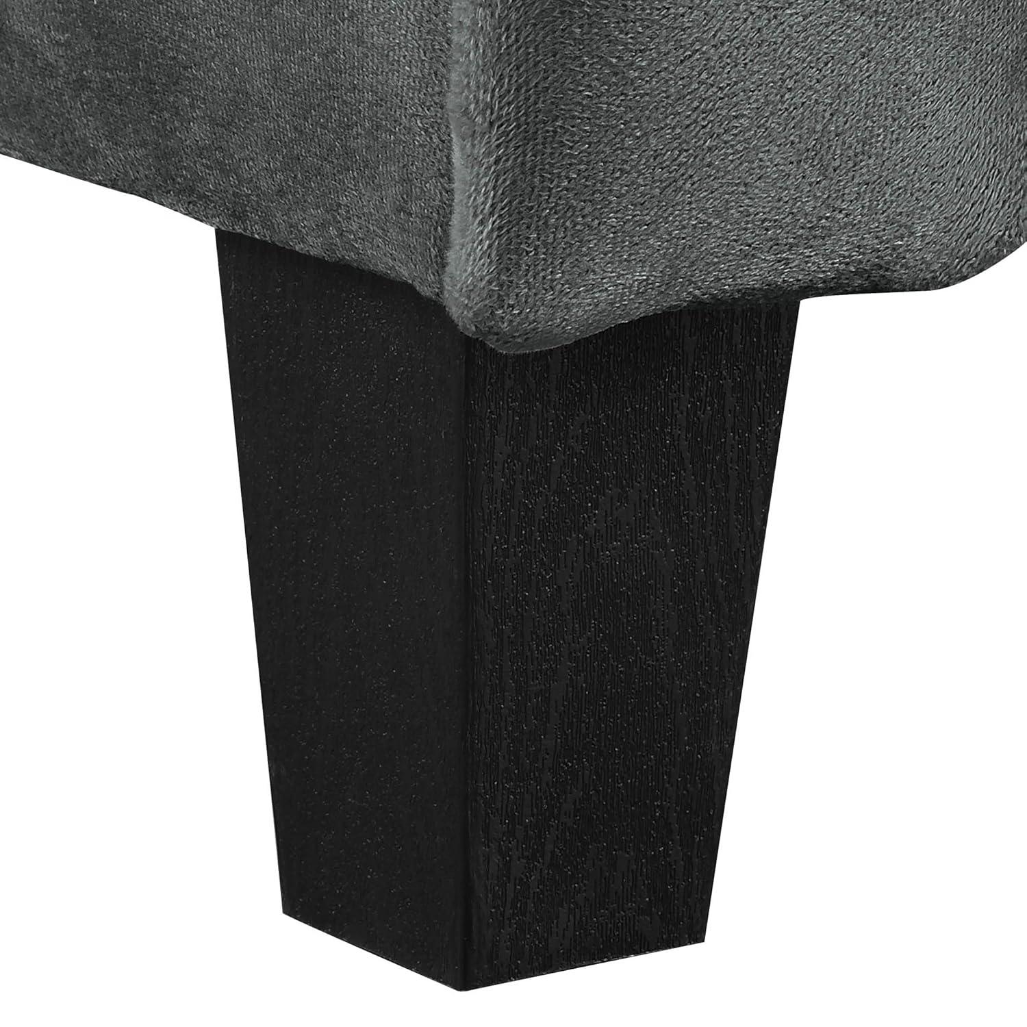 Lifestyle Solutions Taryn Traditional Sofa with Rolled Arms, Dark Gray Fabric