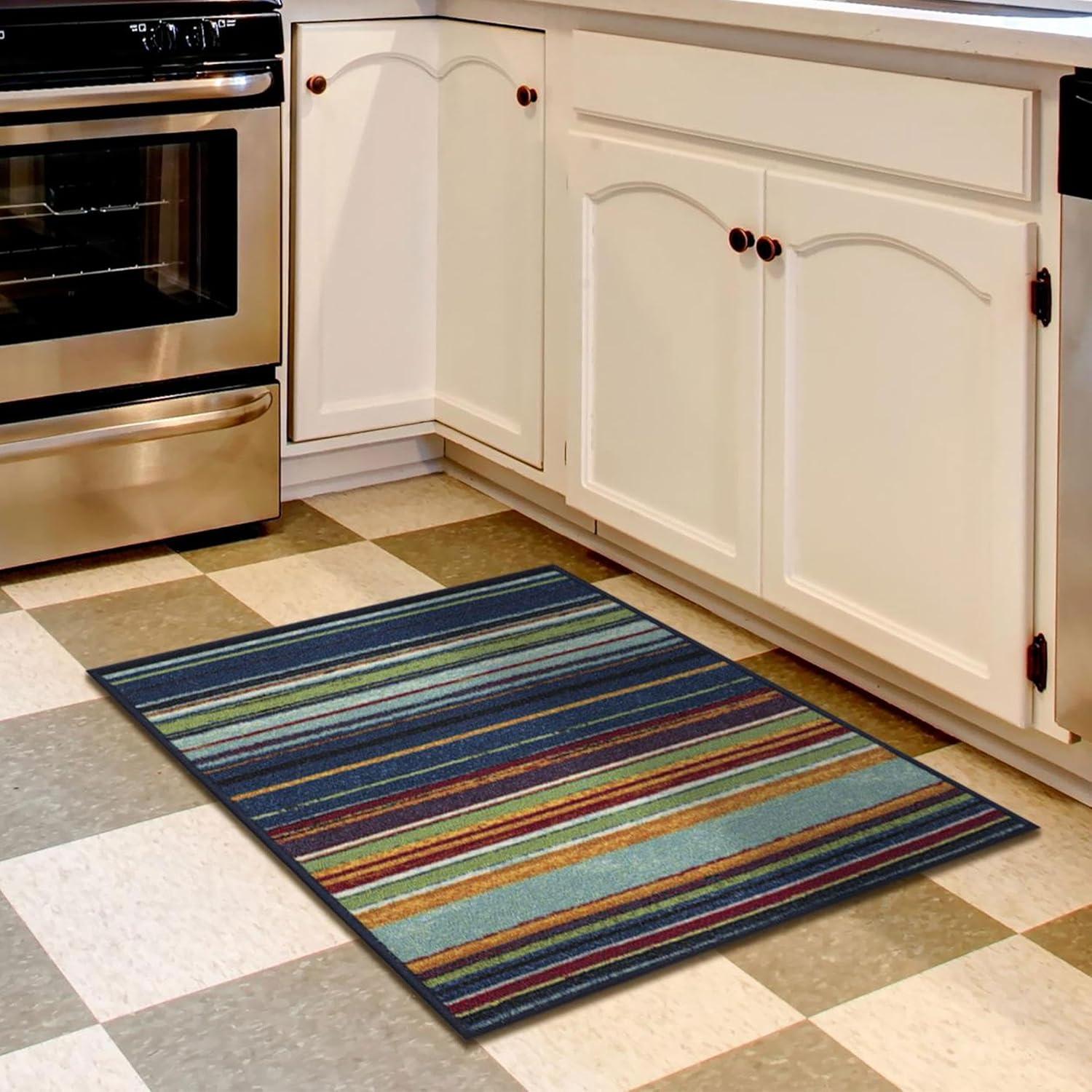 Multicolor Synthetic Non-Slip 27" x 36" Area Rug