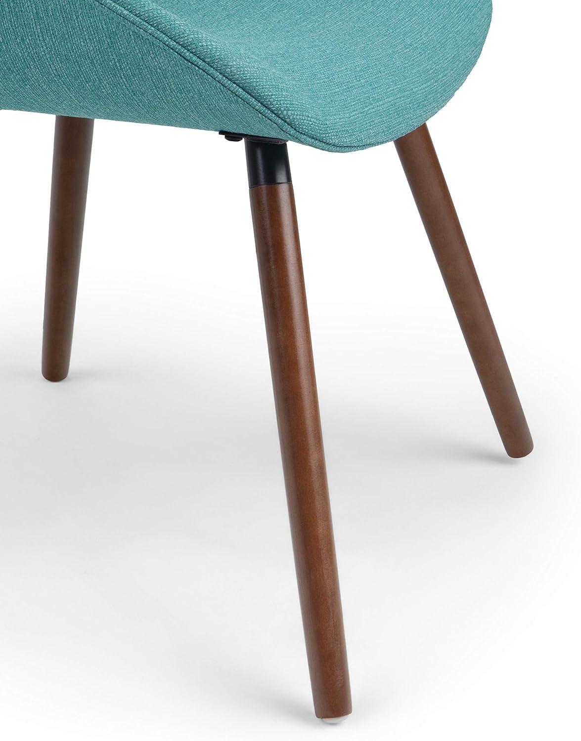 Turquoise Blue Upholstered Bentwood Side Chair in Mid Century Style