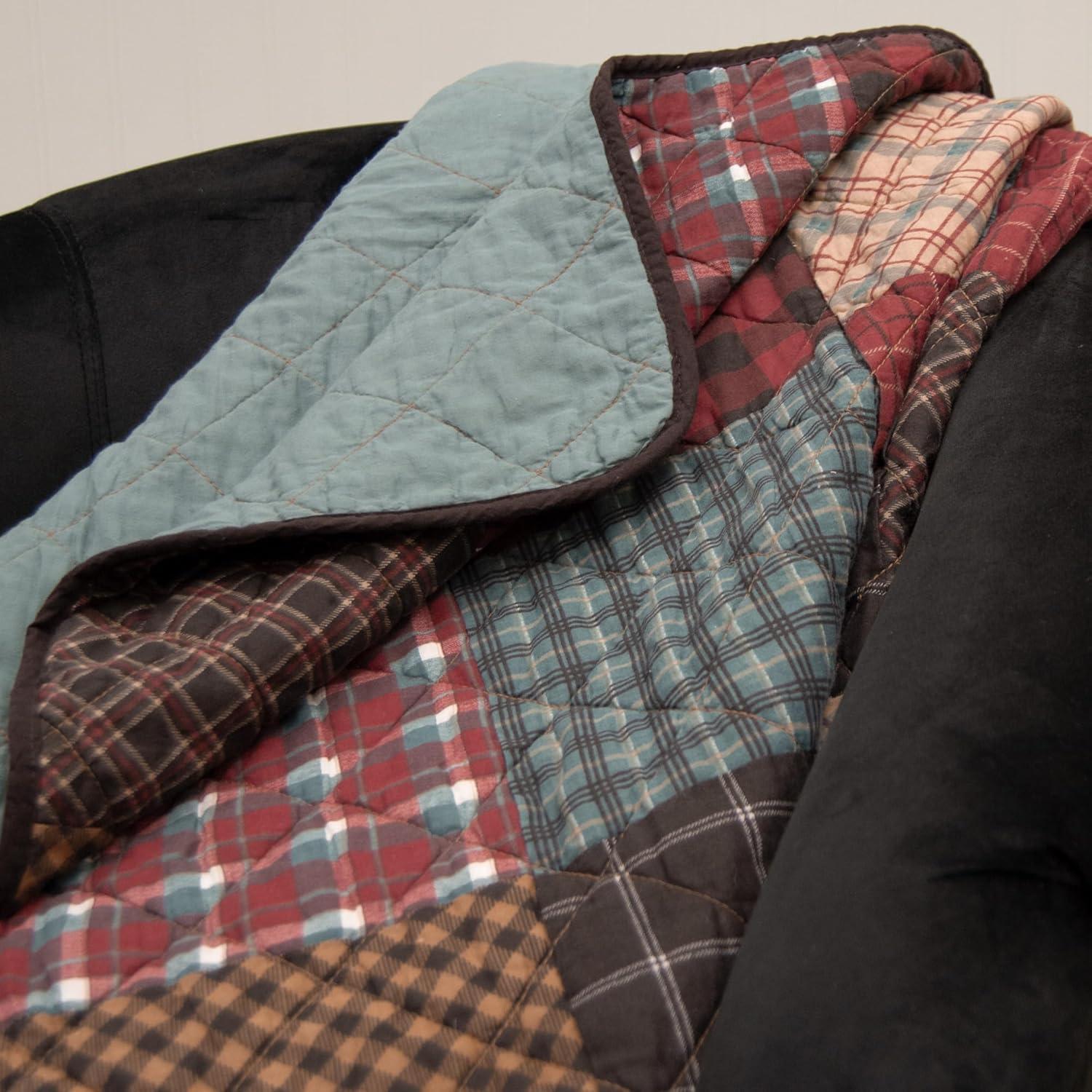 Donna Sharp Appalachia Plaid Cotton and Pieced Throw Blanket