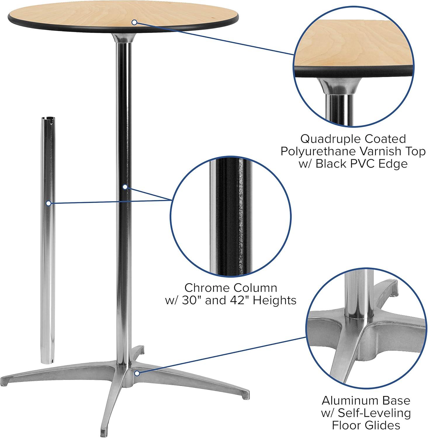 Flash Furniture Marrel Round Wood Cocktail Table with Columns by Flash Furniture