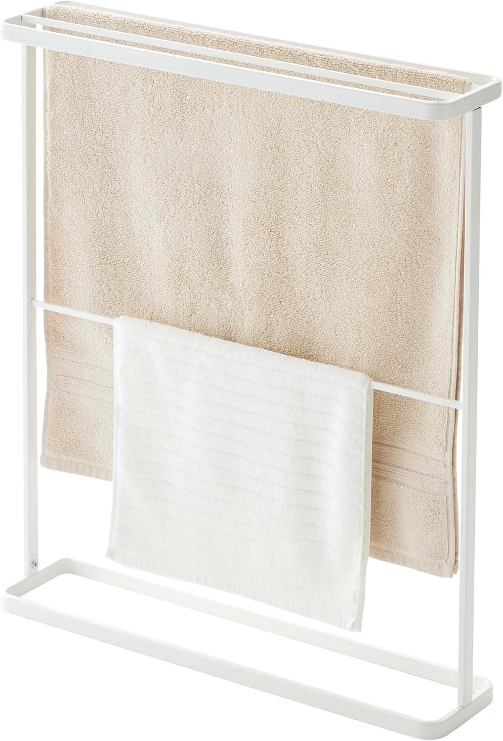 Yamazaki Home Bath Towel Hanger - Bathroom Organizer Storage Holder Dry Rack, Steel