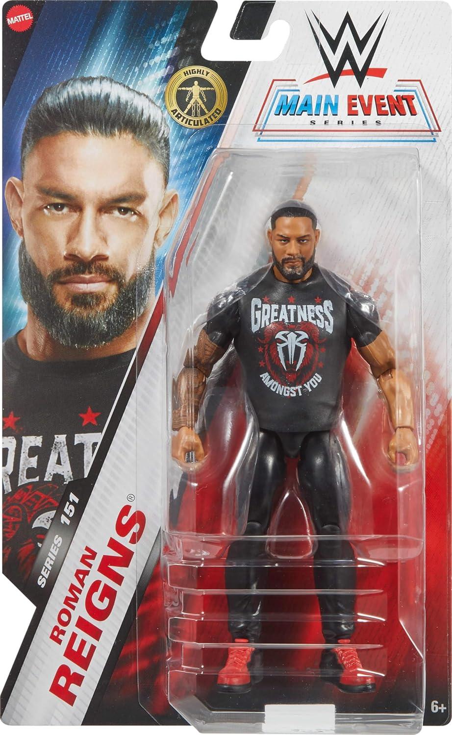 WWE Roman Reigns Action Figure, Main Event Series #151 6-inch Collectible Superstar with Articulation