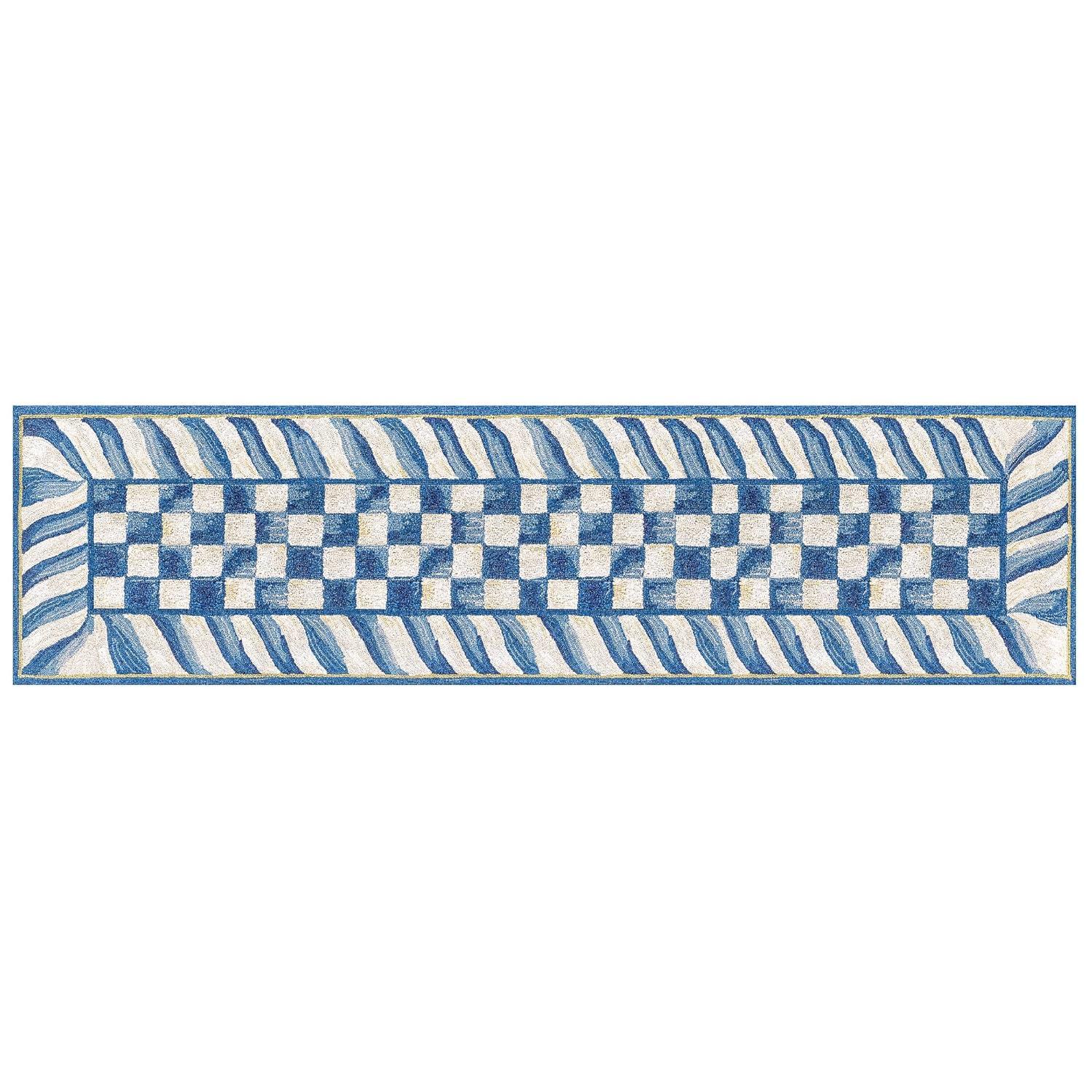 MacKenzie-Childs Truly Royal Check® 2'6" x 8' Washable Runner