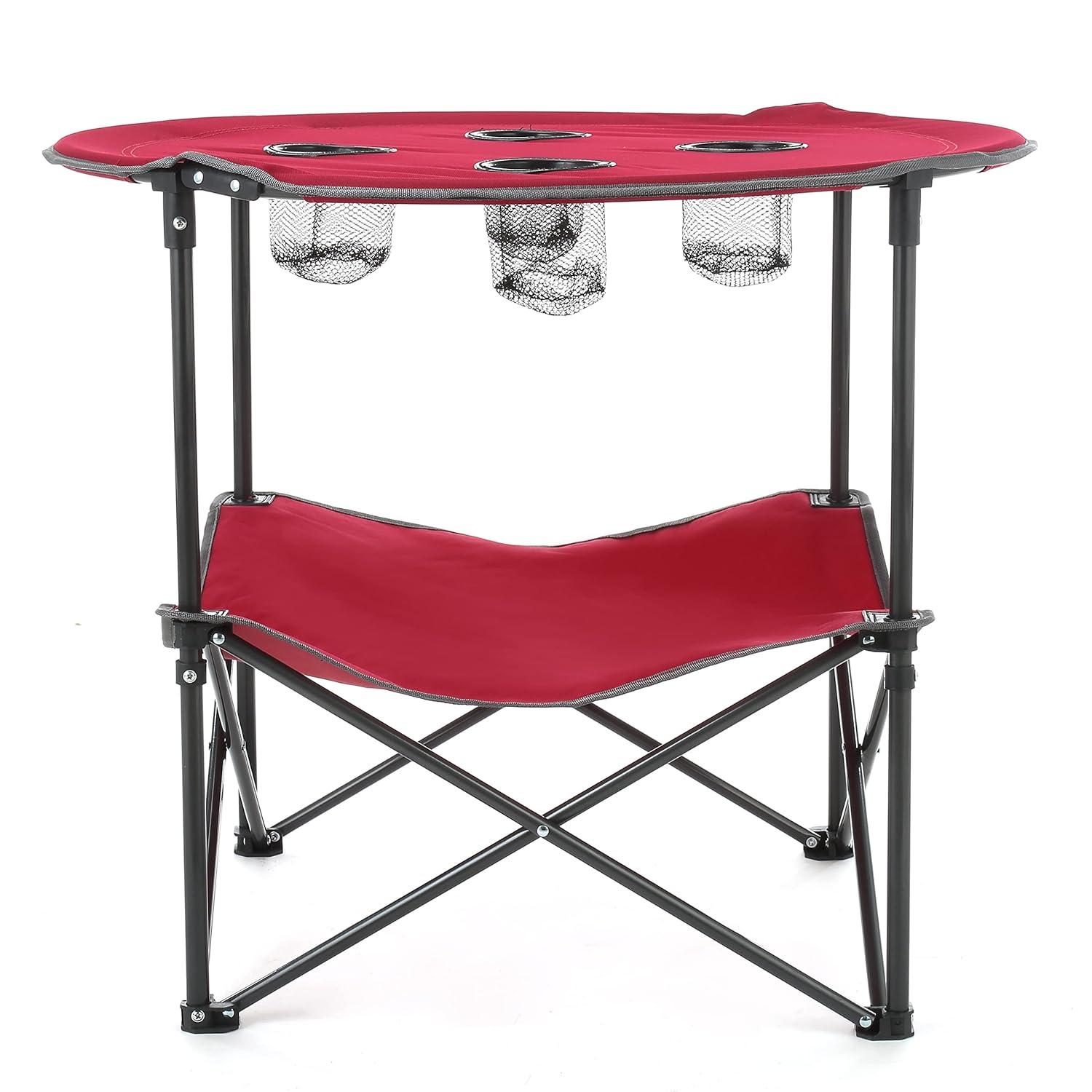 ARROWHEAD Outdoor Round Fabric Outdoor Folding Camping Table