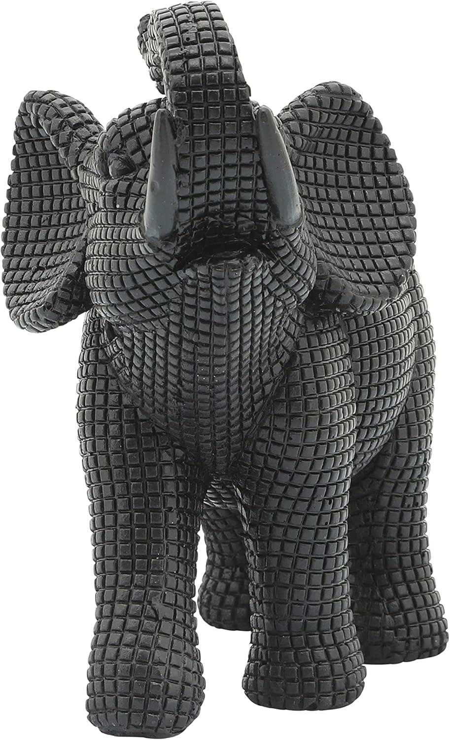 Sagebrook Home 7" Elephant Sculpture - Decorative Polyresin Elephant Statue For Home Decor - Table Accent, Desktop Figurine