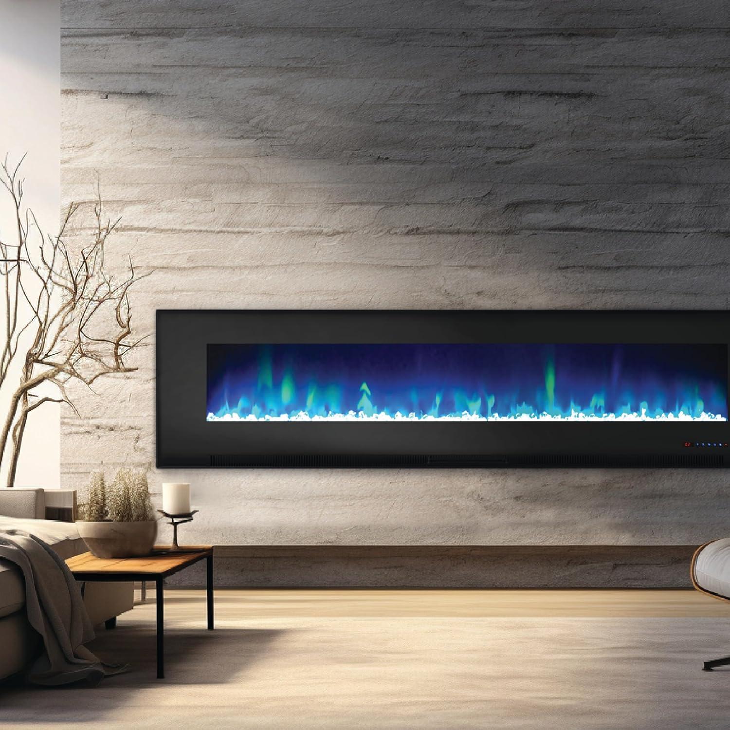 Cambridge Cambridge Wall Mount Electric Fireplace Heater with Remote Control for Indoor Use in Living Room, Bedroom, Home Office