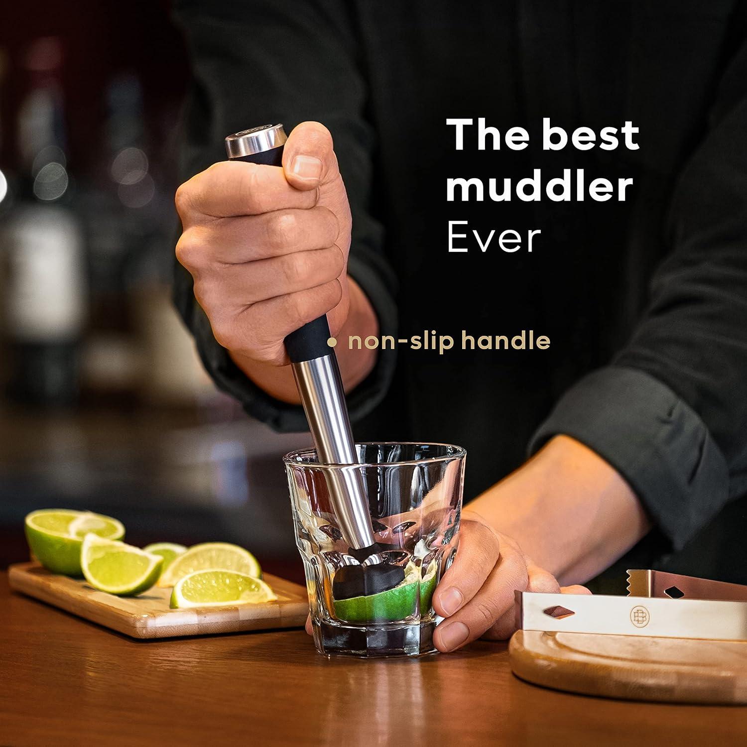 BarDeluxe® Bartender Kit, Cocktail Shaker Set, Bar Set | Mixology Bartender Kit, Cocktail Set, Cocktail Kit | Bar Accessories for The Home Bar Set, Bar Kit, Bartending Kit | Bar Tool Set (Silver)