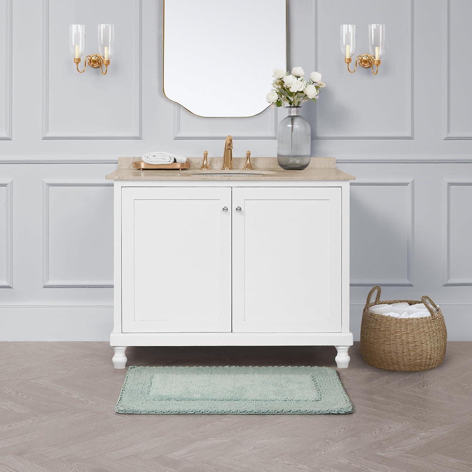 Laura Ashley Laura Ashley Ruffle 100% Cotton Bath Rugs