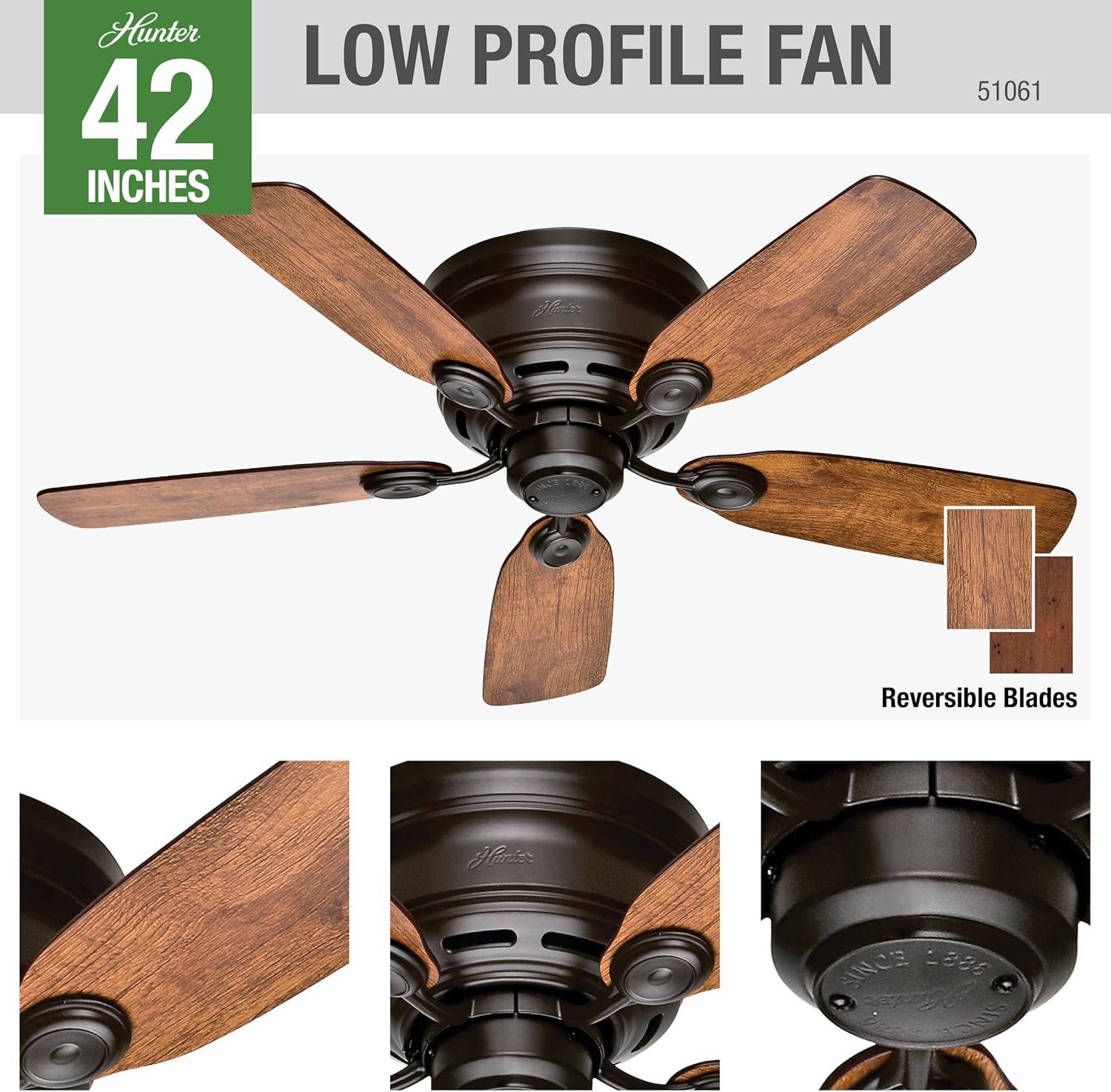 42" Low Profile IV 5 - Blade Ceiling Fan with Pull Chain